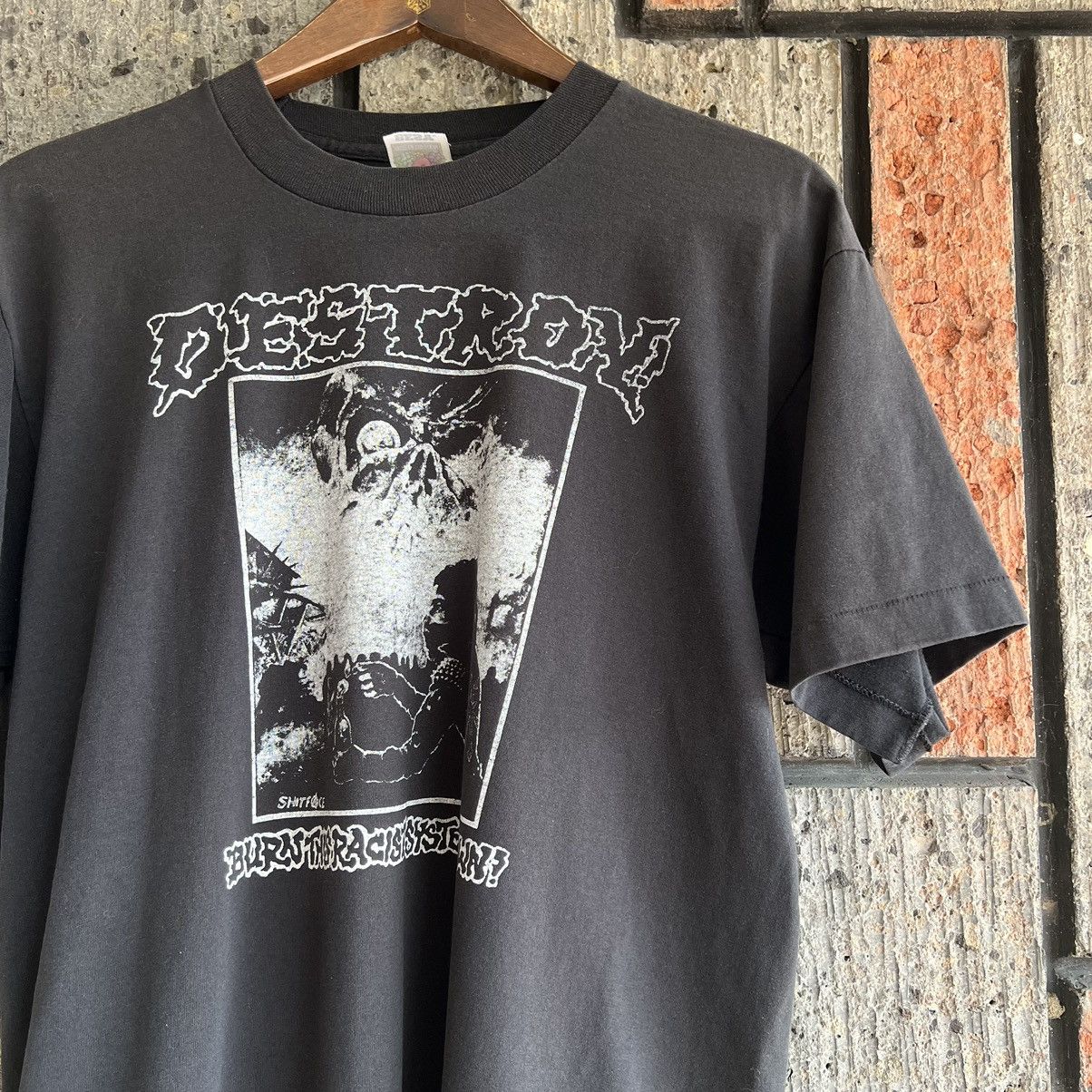 image of Band Tees x Made In USA ‘90S Destroy Punk Band Tour Tee Shirt Concert Bad Brains in Black (Size Lar