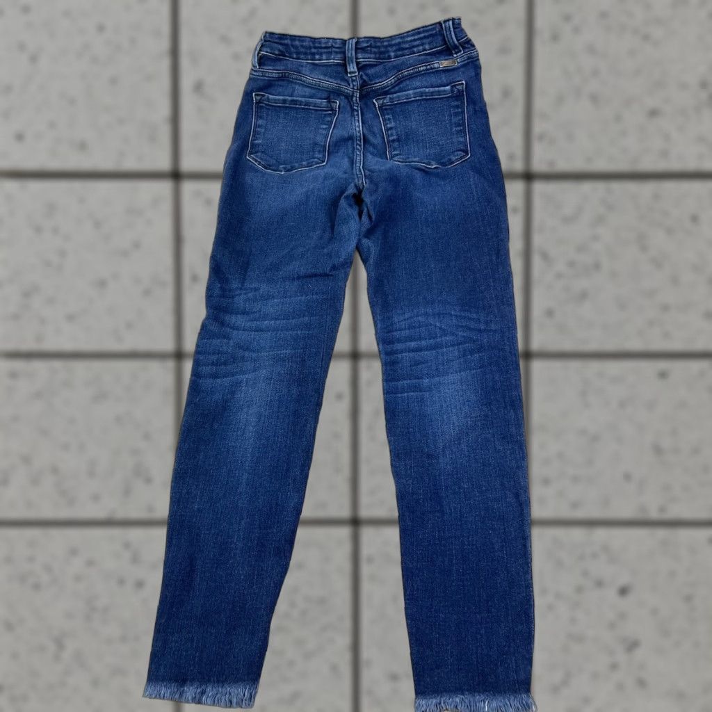 Vintage VINTAGE? Women’s KanCan Buttonfly Skinny Jeans Size 7 27” Inseam Distressed Denim Blue Regular Size 28" / US 6 / IT 42 - 1 Thumbnail
