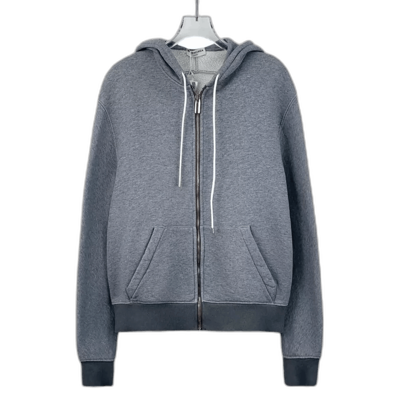 Balenciaga Gray Cotton Hooded Zip Sweatshirt Jacket Size US S / EU 44-46 / 1 - 1 Thumbnail