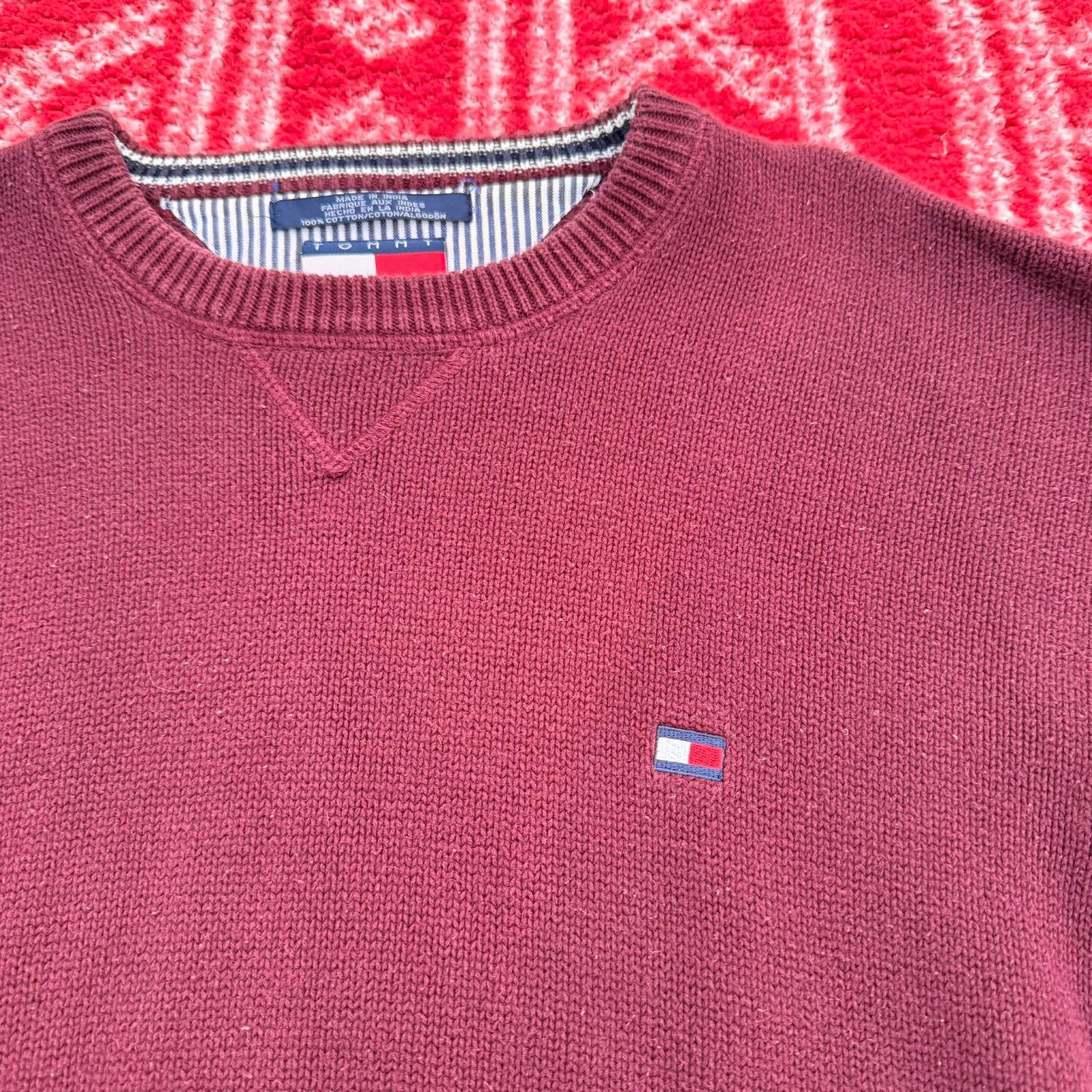 Tommy Hilfiger Tommy Hilfiger Men's Large Cotton Crewneck Sweater Slim Size US L / EU 52-54 / 3 - 3 Thumbnail