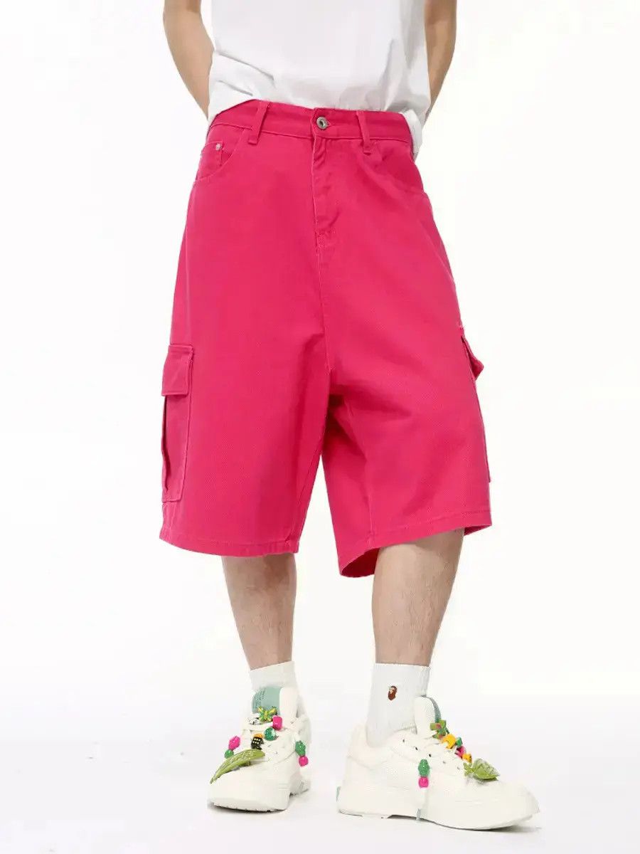 Japanese Brand Retro loose high street solid color denim shorts Size US 32 / EU 48 - 2 Thumbnail