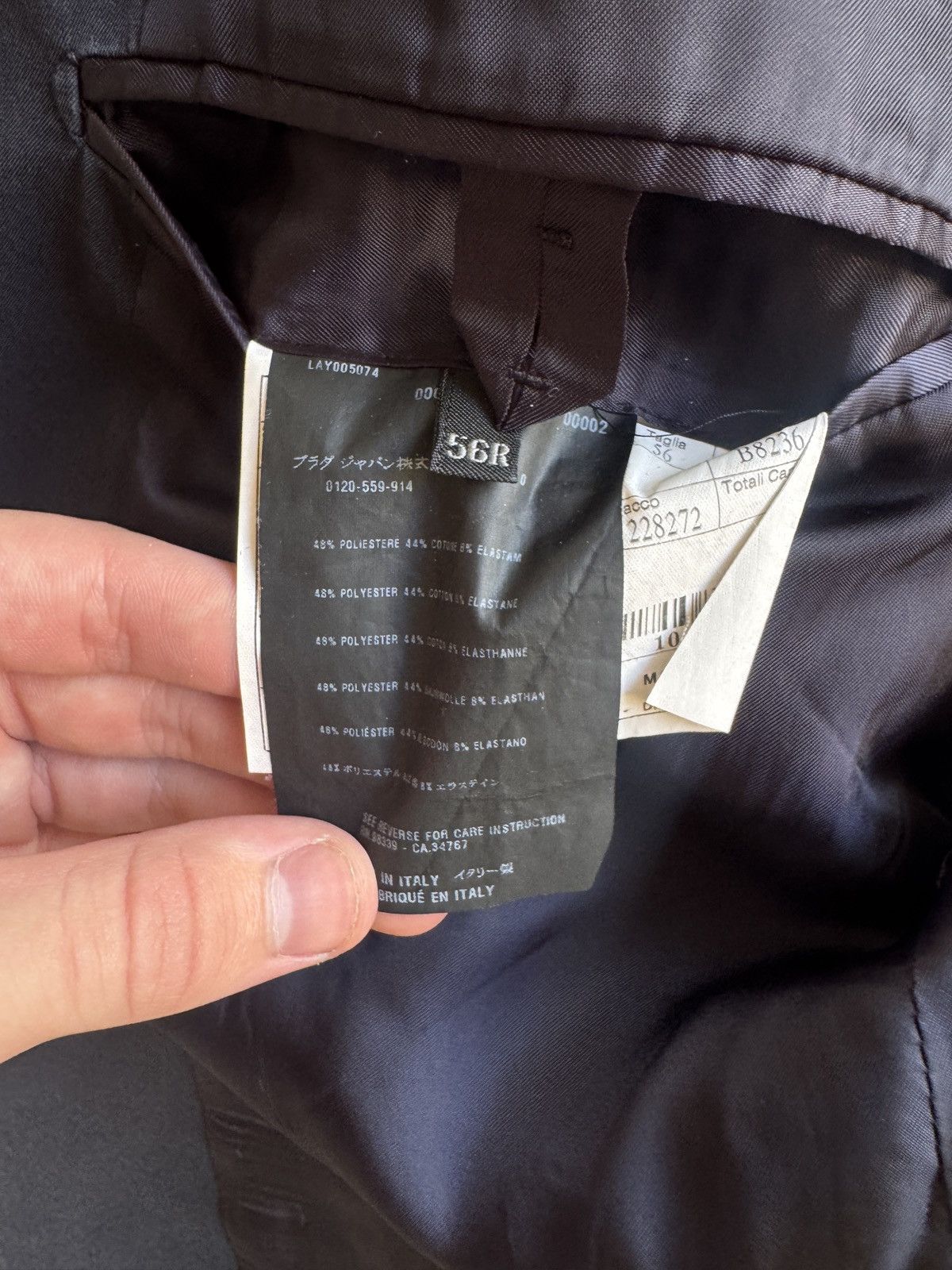 Prada PRADA Made in Italy Cotton Blend Patch Pocket Jacket Size 46R - 10 Thumbnail