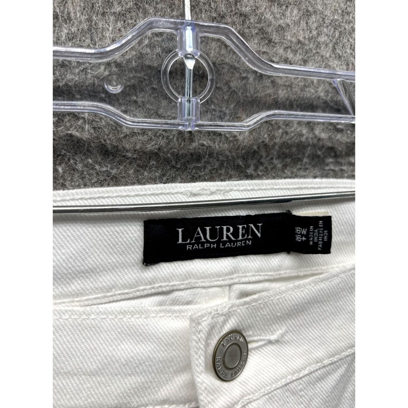 Ralph Lauren Lauren Ralph Lauren Jeans Womens 16W White Cropped Embroidered Lace Denim Pants Shirt Size 38" / US 16 / IT 52 - 2 Thumbnail