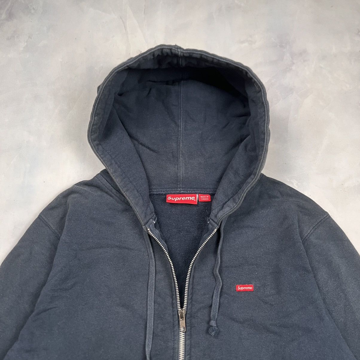 Supreme Supreme Small Logo Box Zipup Hoodie Navy Size US L / EU 52-54 / 3 - 4 Thumbnail