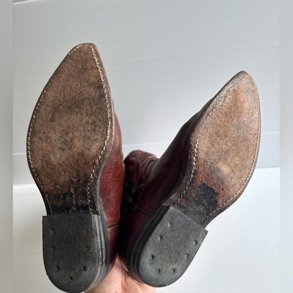 Designer Vintage Leather Cowboy Boots Size US 5 / IT 35 - 6 Thumbnail