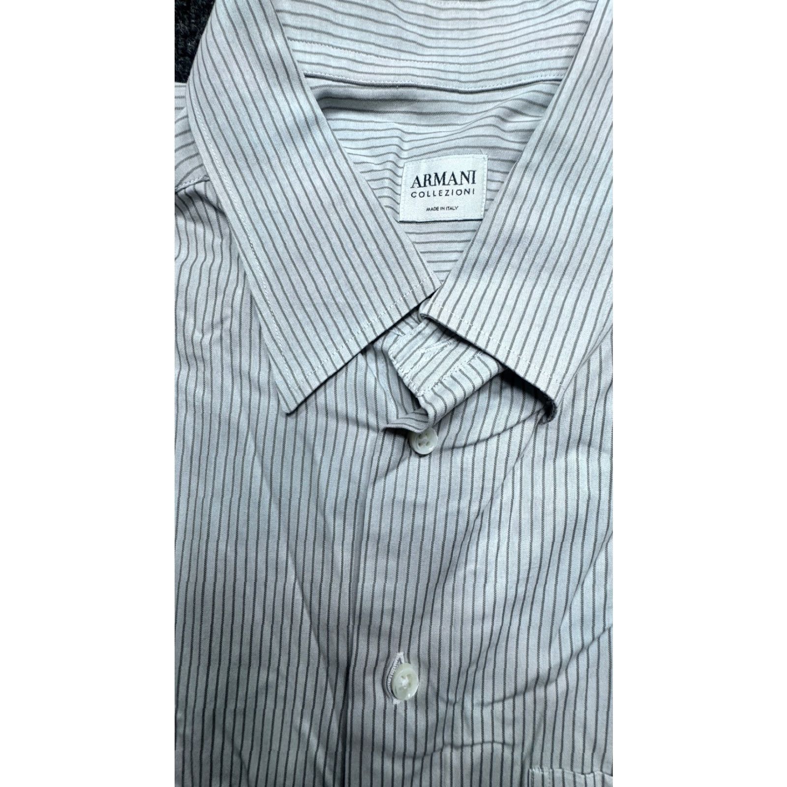 Vintage Armani Collection Long Sleeve Button-Up Mens Large Stripe Italy 100% Cotton 1664 Size US L / EU 52-54 / 3 - 2 Thumbnail