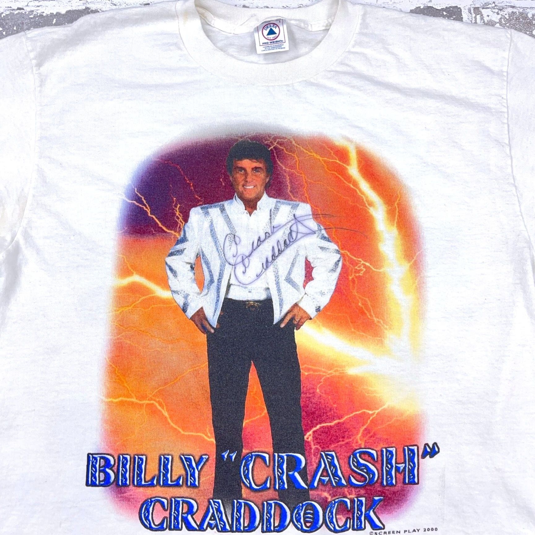Delta VINTAGE Billy Crash Cradock Shirt Men Large Tee Concert Country Band Y2K SIGNED Size US L / EU 52-54 / 3 - 2 Thumbnail
