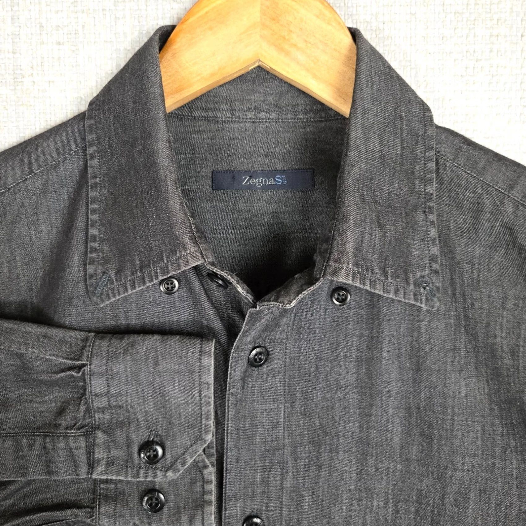 Ermenegildo Zegna ERMENEGILDO ZEGNA SPORT Mens Cotton Chambray Long Sleeve Sport Shirt Medium Size US M / EU 48-50 / 2 - 3 Thumbnail