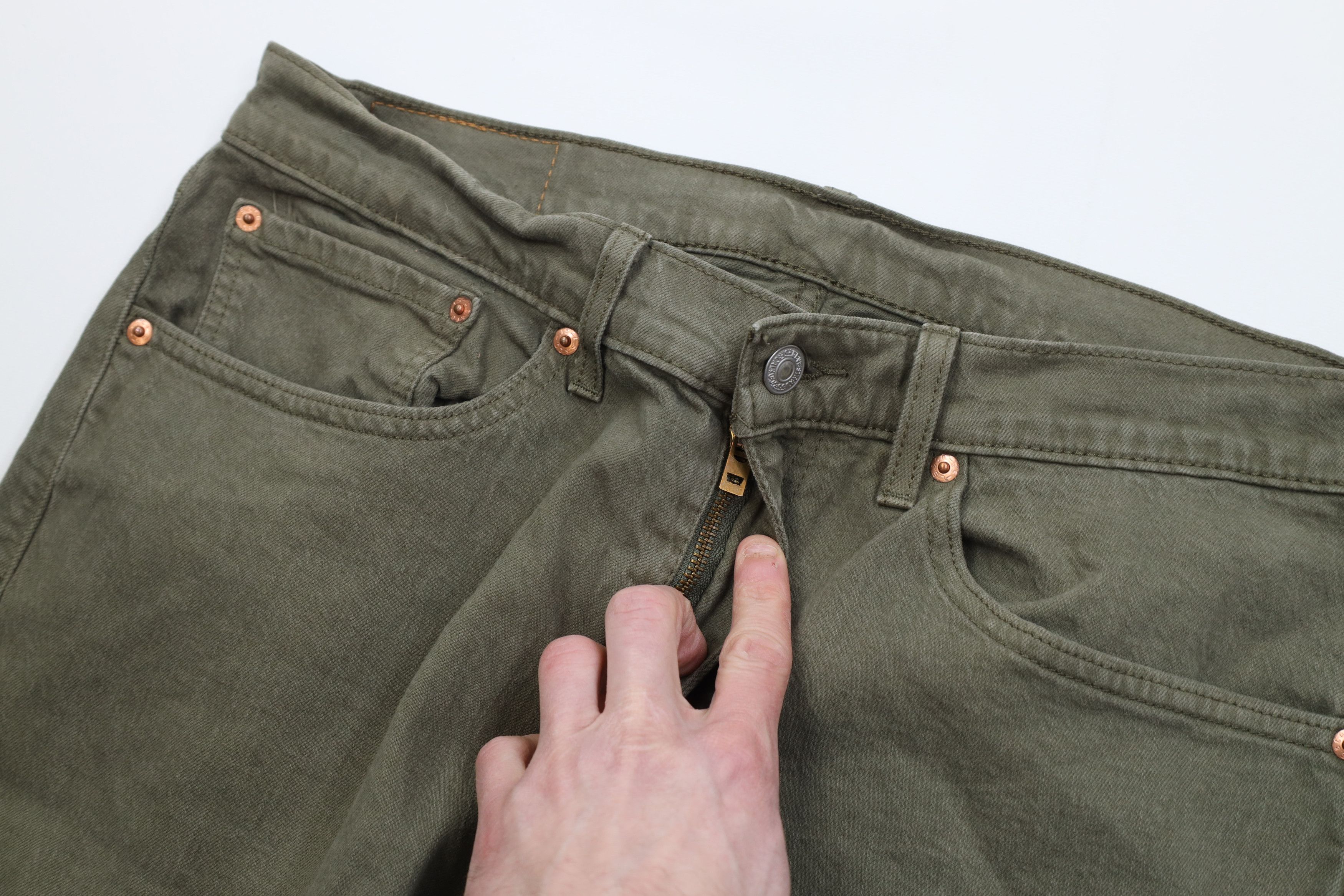 Levi's Vintage Y2K Levis 505 Regular Straight Leg Denim Jeans Green Size US 34 / EU 50 - 7 Thumbnail