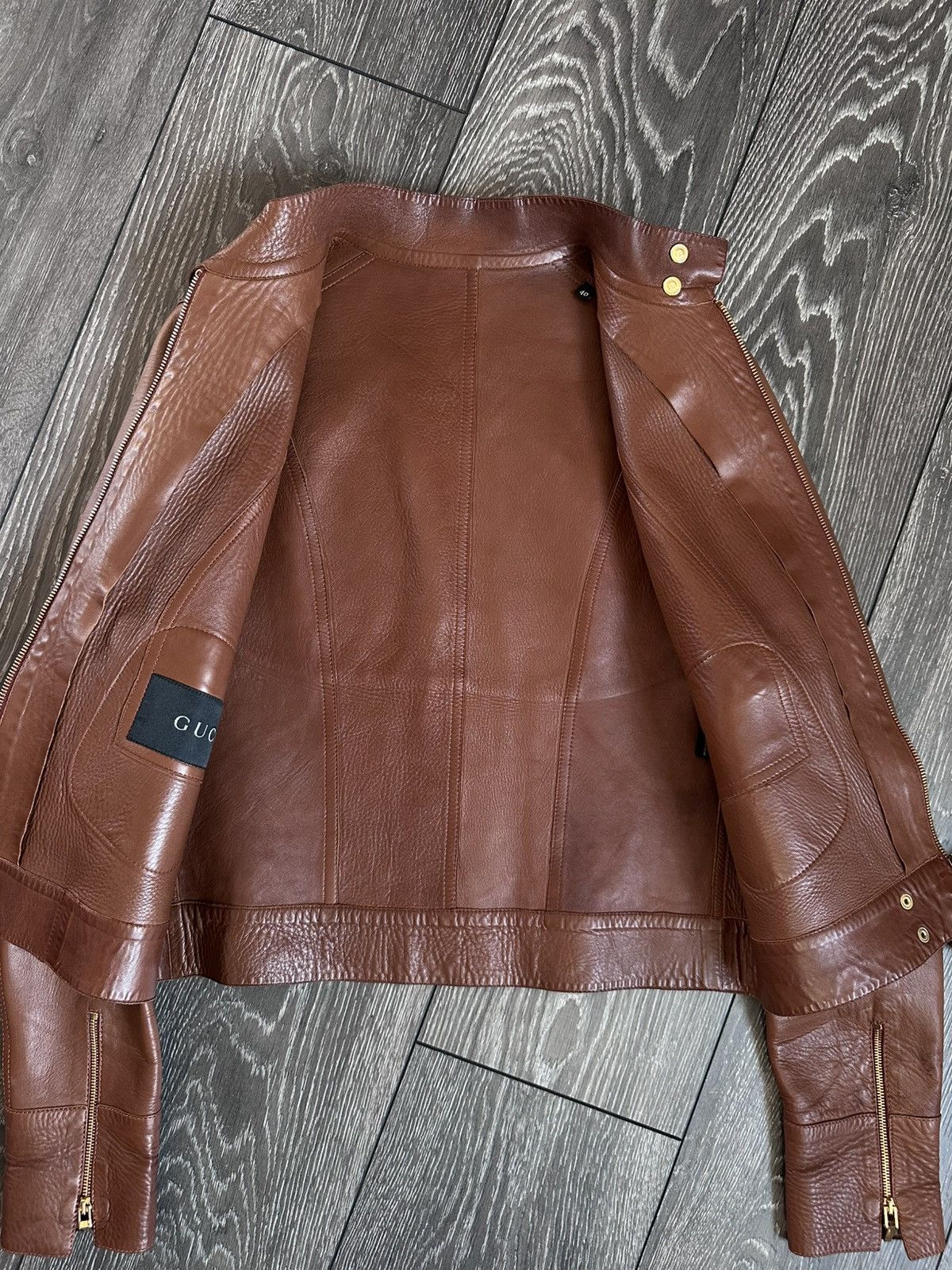 Gucci gucci ss99 by tom ford leather biker jacket Size S / US 4 / IT 40 - 5 Thumbnail