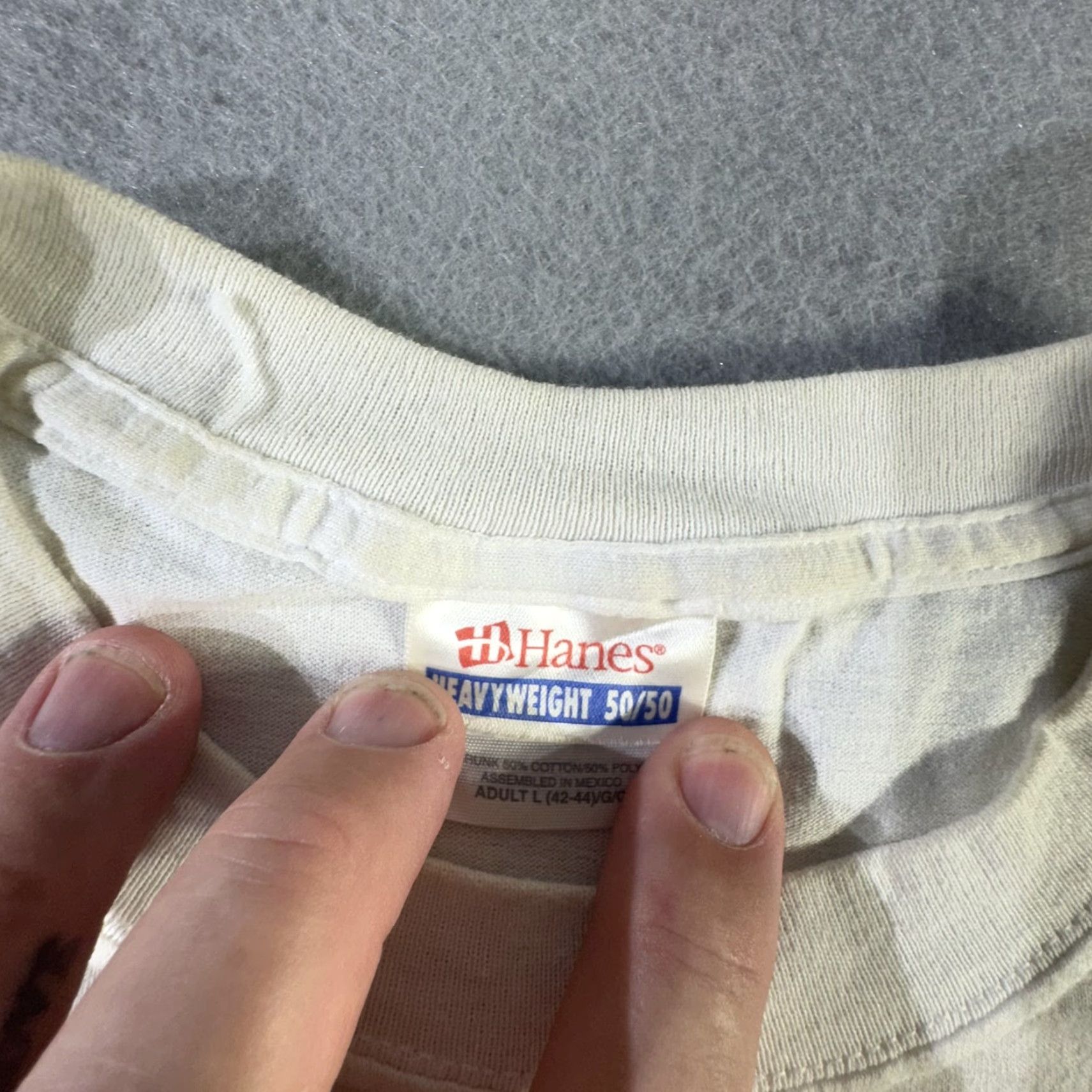 Hanes VINTAGE Proud To Be American Shirt Mens Large White USA Flag Eagle Patriotic 90s Size US L / EU 52-54 / 3 - 6 Thumbnail