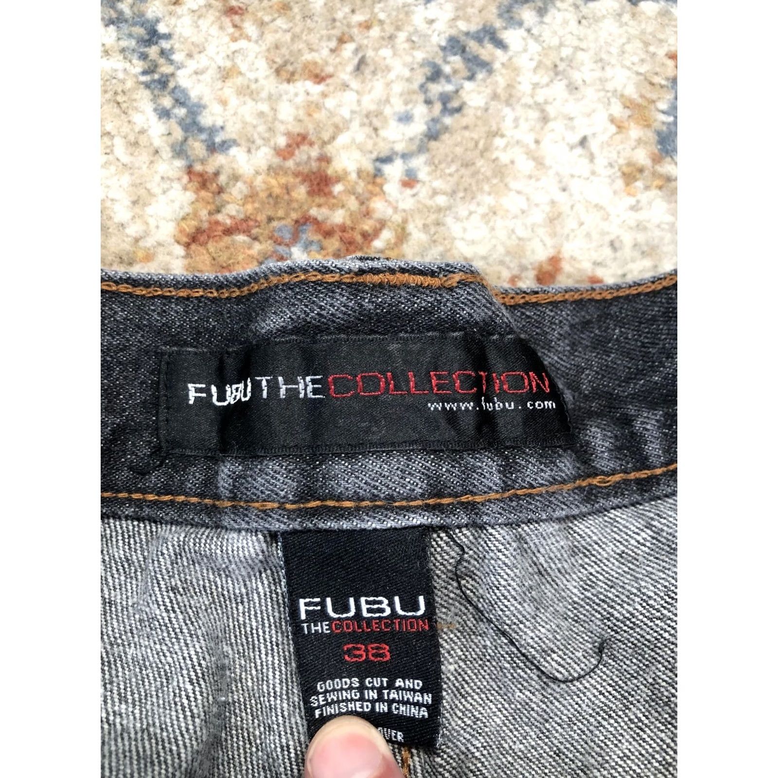 Fubu VINTAGE FUBU The Collection Jeans Mens 38x32 Charcoal Relaxed Straight Denim 90s Size US 38 / EU 54 - 6 Thumbnail