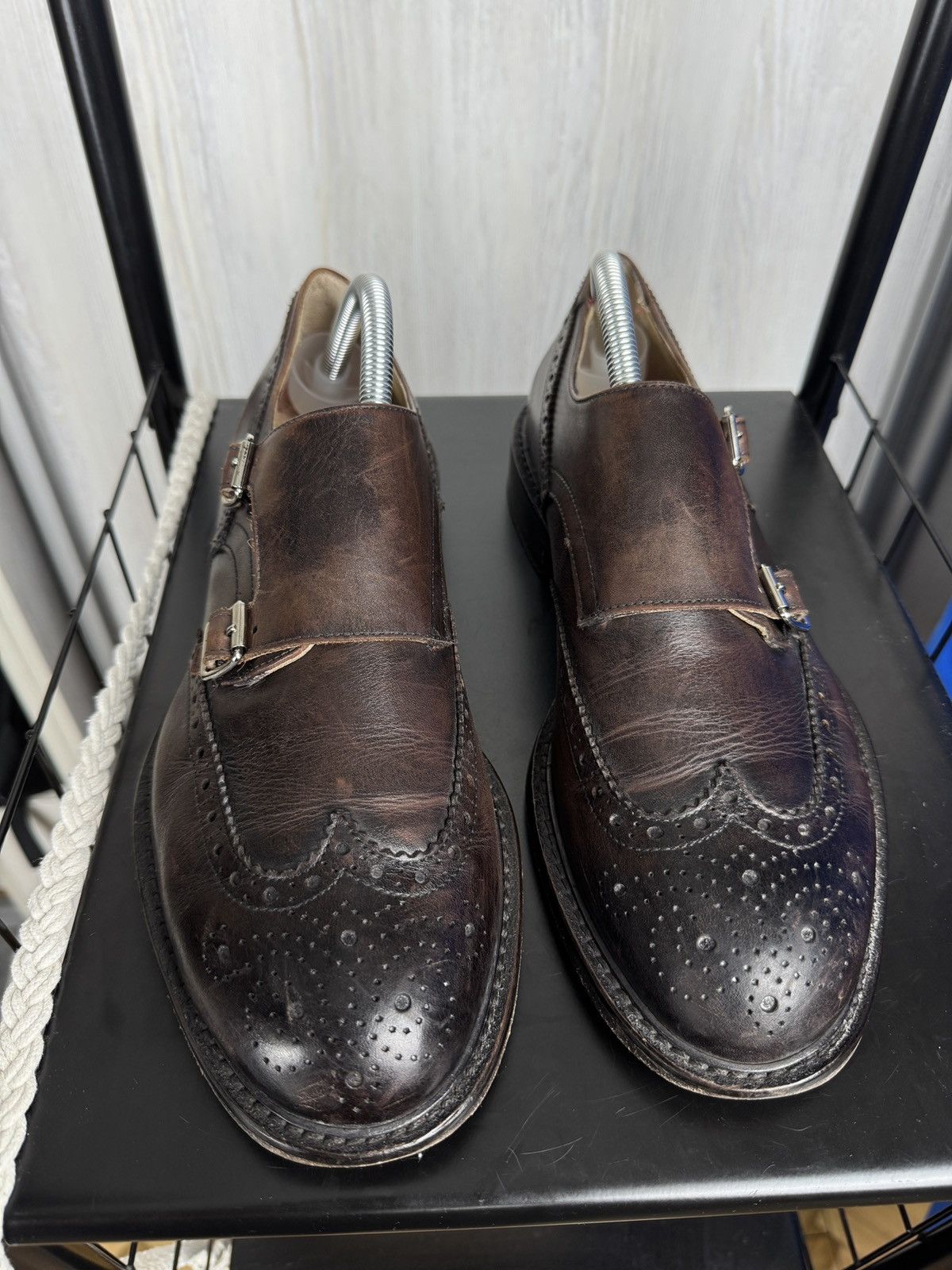 Jeckerson Jeckerson dark brown Italian double monk leather shoes Size US 10 / EU 43 - 6 Thumbnail