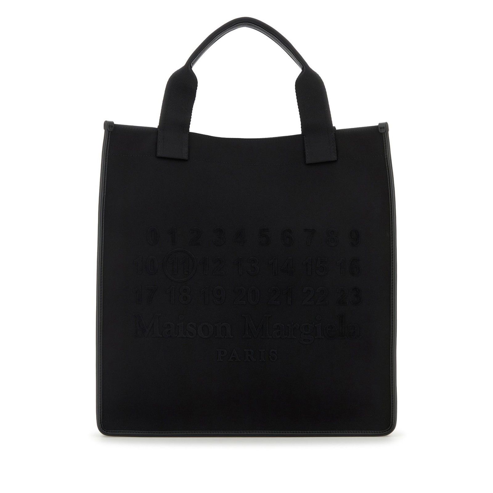 MM6 MAISON MARGIELA Black Canvas Tote Shoulder Bag New & Aut