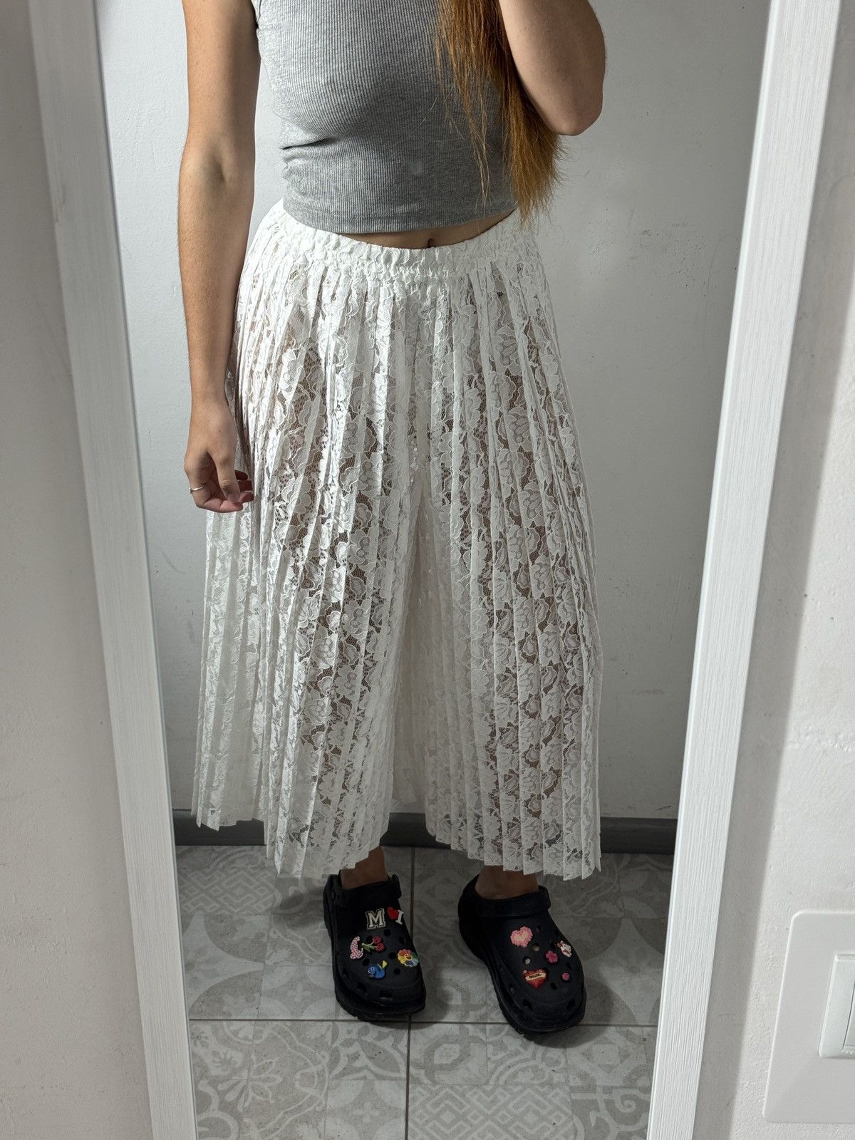 Other VINTAGE GUIPURE LACE MESH PANTS Size 28" / US 6 / IT 42 - 2 Thumbnail