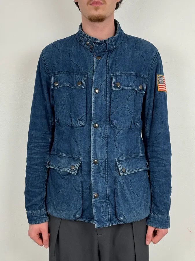 Polo Ralph Lauren 2010s Ralph Lauren Denim USA Flag Blue Aviator Denim Jacket Size US M / EU 48-50 / 2 - 2 Thumbnail