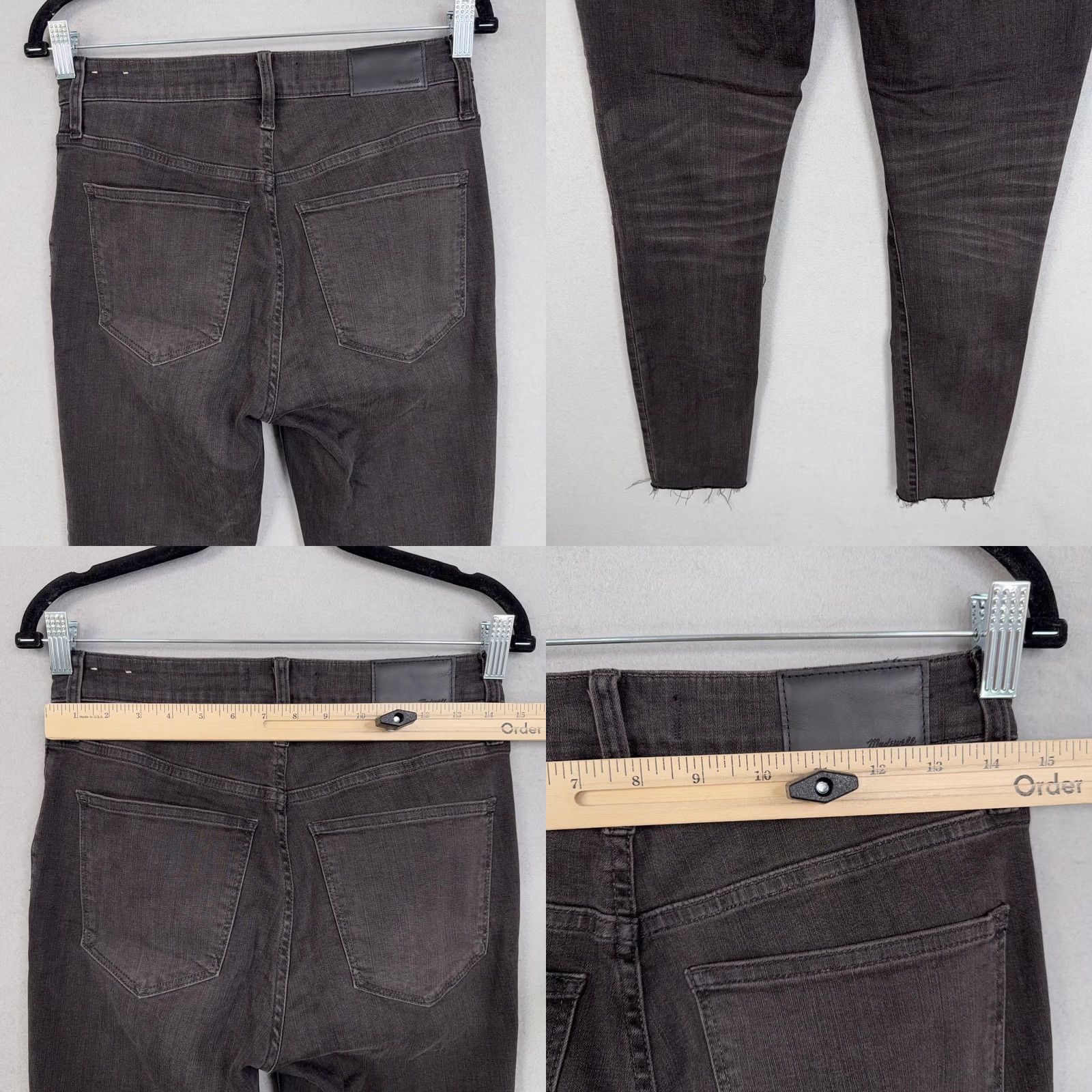 Madewell Madewell Jeans Womens 28 Gray Curvy High Rise Skinny Distressed Raw Hem Stretch Jeans Size 28" / US 6 / IT 42 - 8 Thumbnail