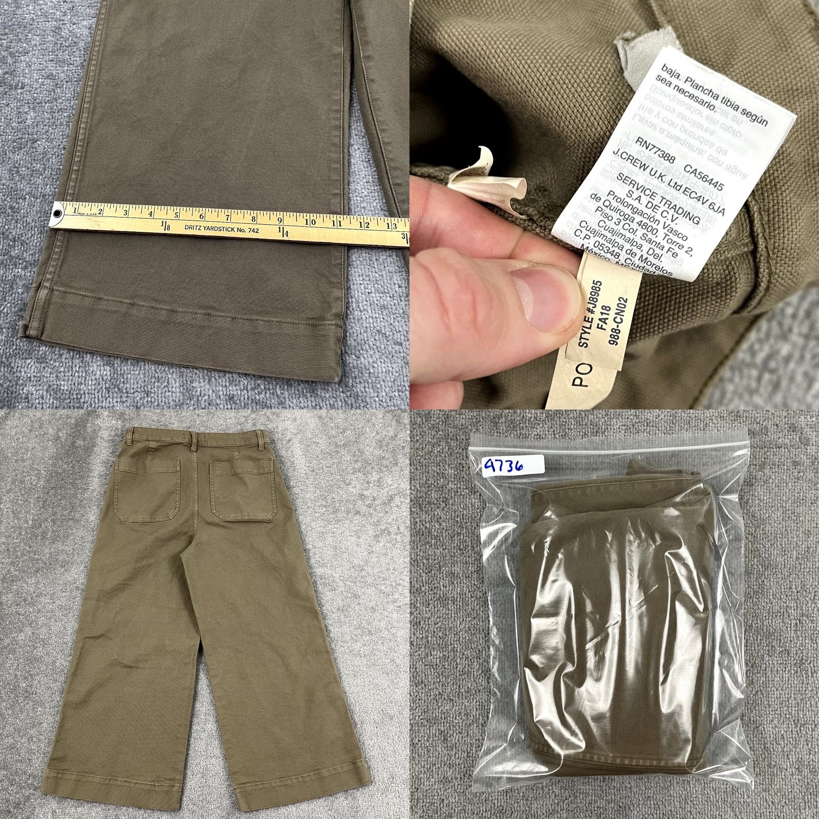 Madewell MADEWELL Pants Women Size 30 Brown Emmett Wide Leg Cropped 25" High Rise Cotton Size 30" / US 8 / IT 44 - 8 Thumbnail