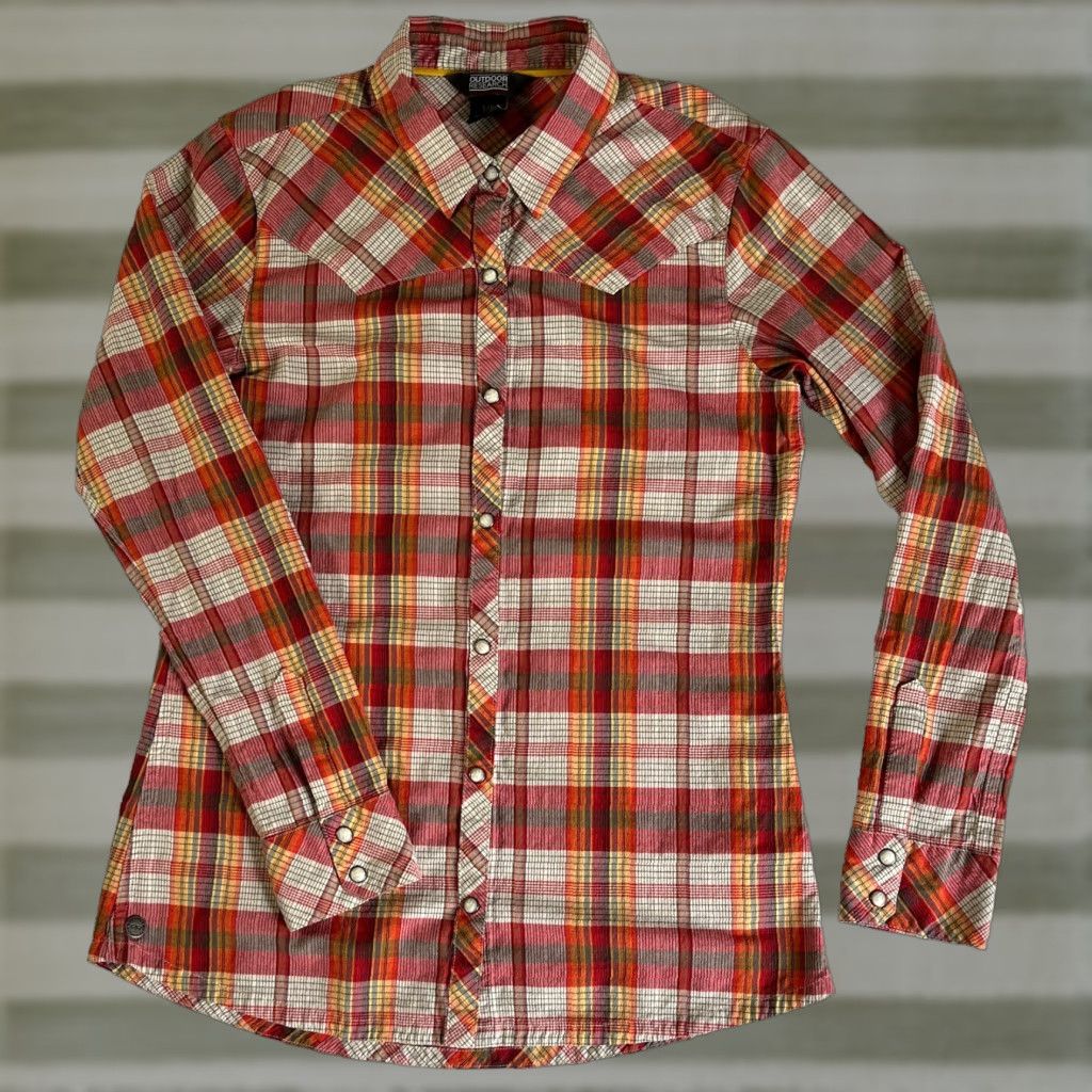 Outdoor Research Outdoor Research Women's Jolene Snap Front Shirt Plaid Red XS S Short Sleeve Short? (Original specifies Long Sleeve) Size S / US 4 / IT 40 - 1 Thumbnail
