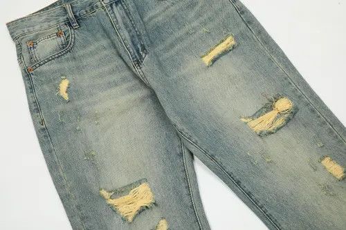 VIBE Wide-leg washed straight whisker ripped cargo flared jeans Size US 32 / EU 48 - 6 Thumbnail