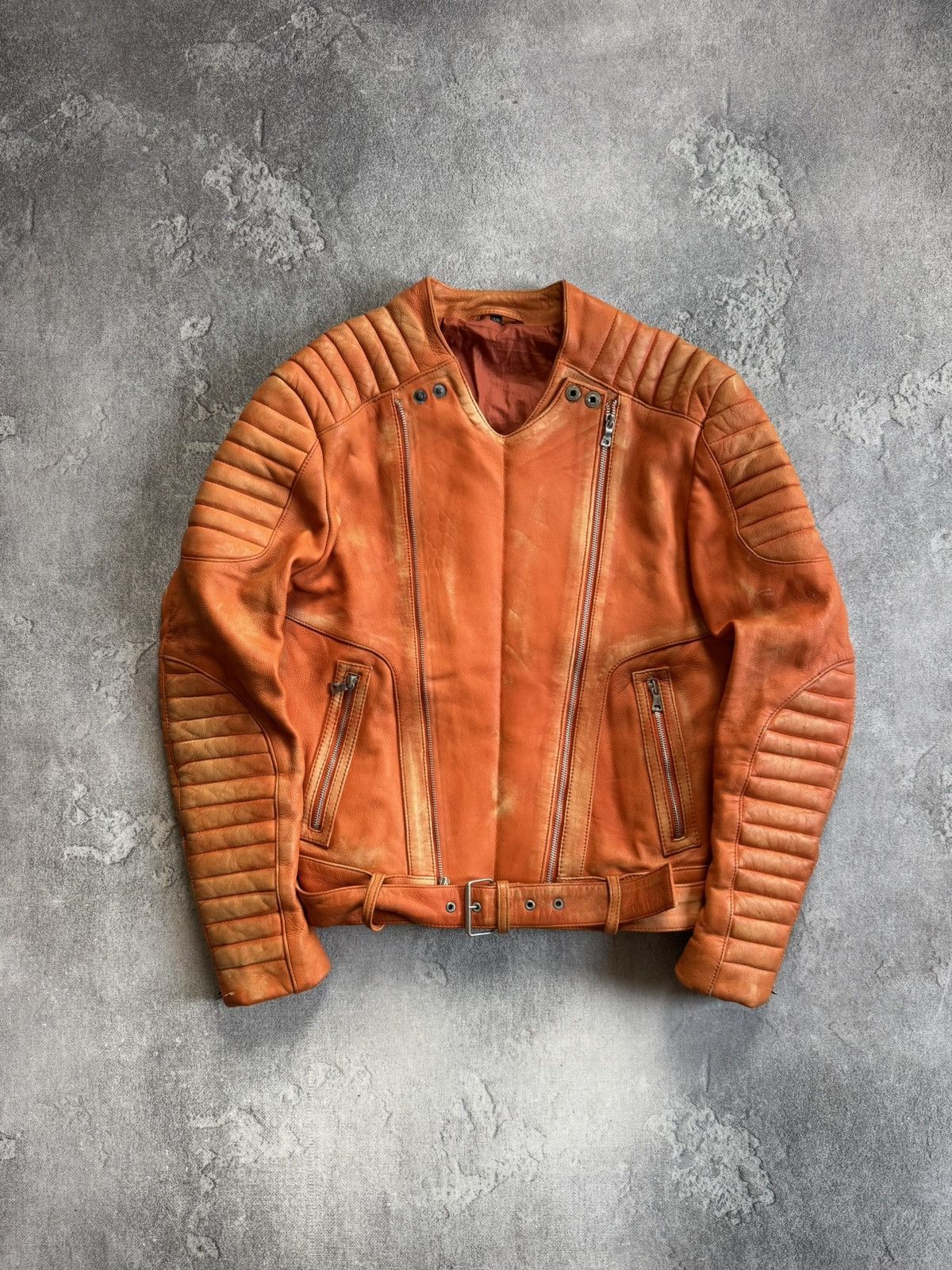 Balmain RARE Xavier De Rosnay SS11 Balmain Red Leather Teddy