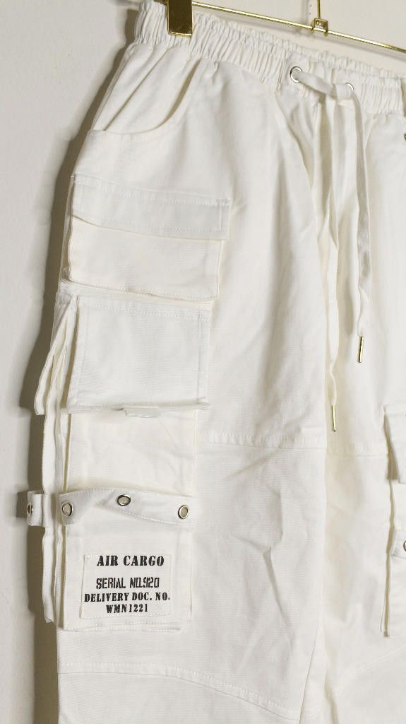 Maniere De Vior Maniere De Voir White Cargo Jogger Pants - 4 Size 27" / US 4 / IT 40 - 3 Thumbnail
