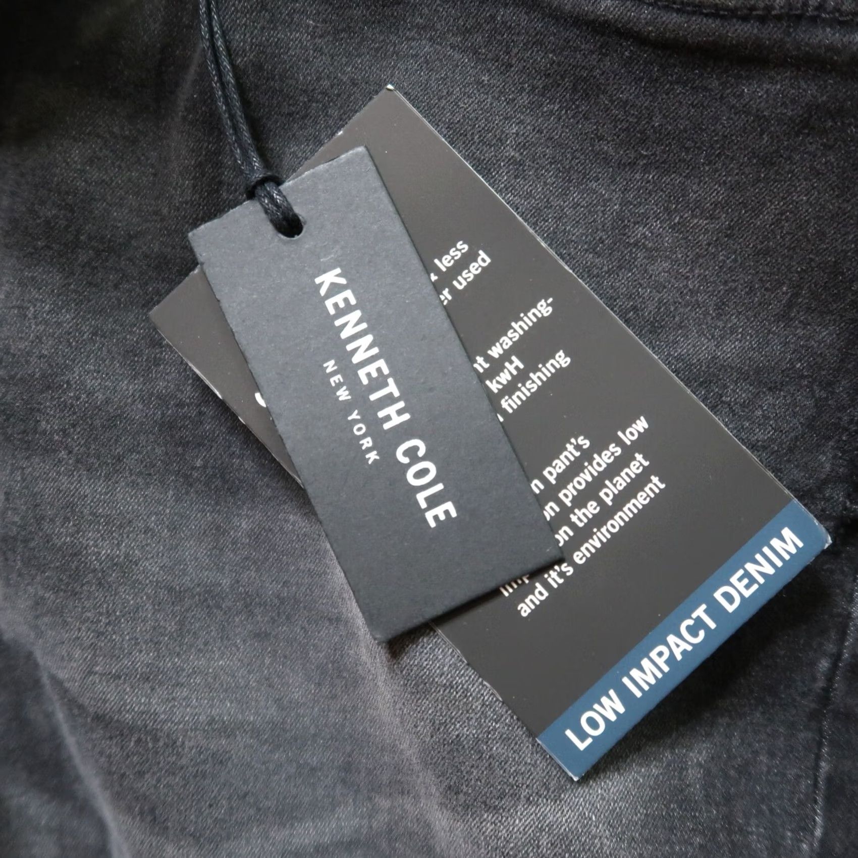 Kenneth Cole kenneth cole Slim Fit Jeans Men 36x32 Black Straight Leg Denim New with Tags Regular 5-Pocket Stretch Modern Preppy Clothing Mens Size US 36 / EU 52 - 4 Thumbnail