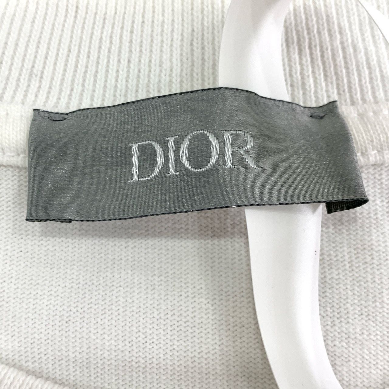 Dior Dior x Stussy Asymmetric Logo Print White Cotton T-Shirt (Si Size US S / EU 44-46 / 1 - 2 Thumbnail