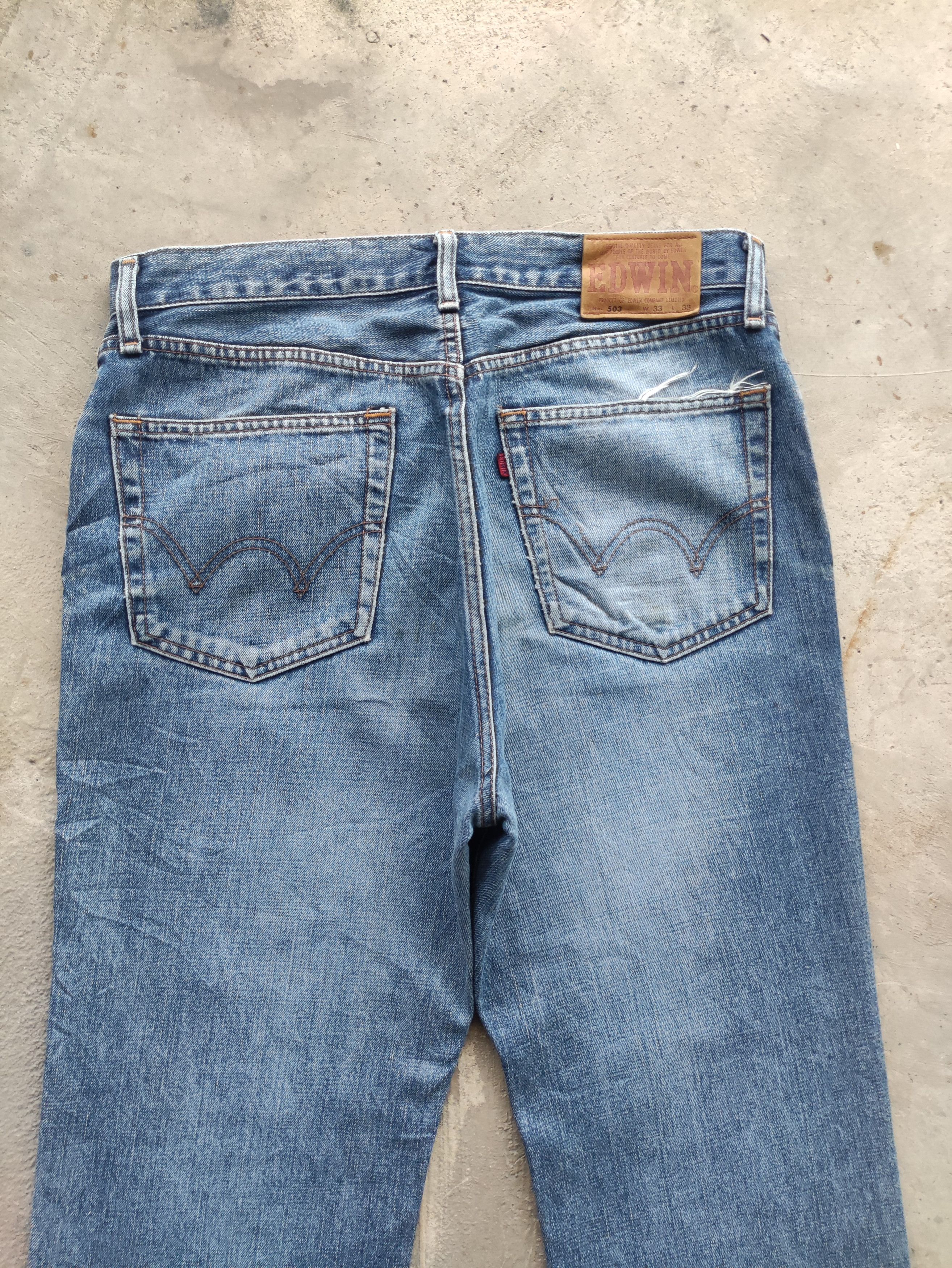 Edwin Vintage Edwin 503 Japan Distressed Faded Denim Size US 35 - 10 Thumbnail