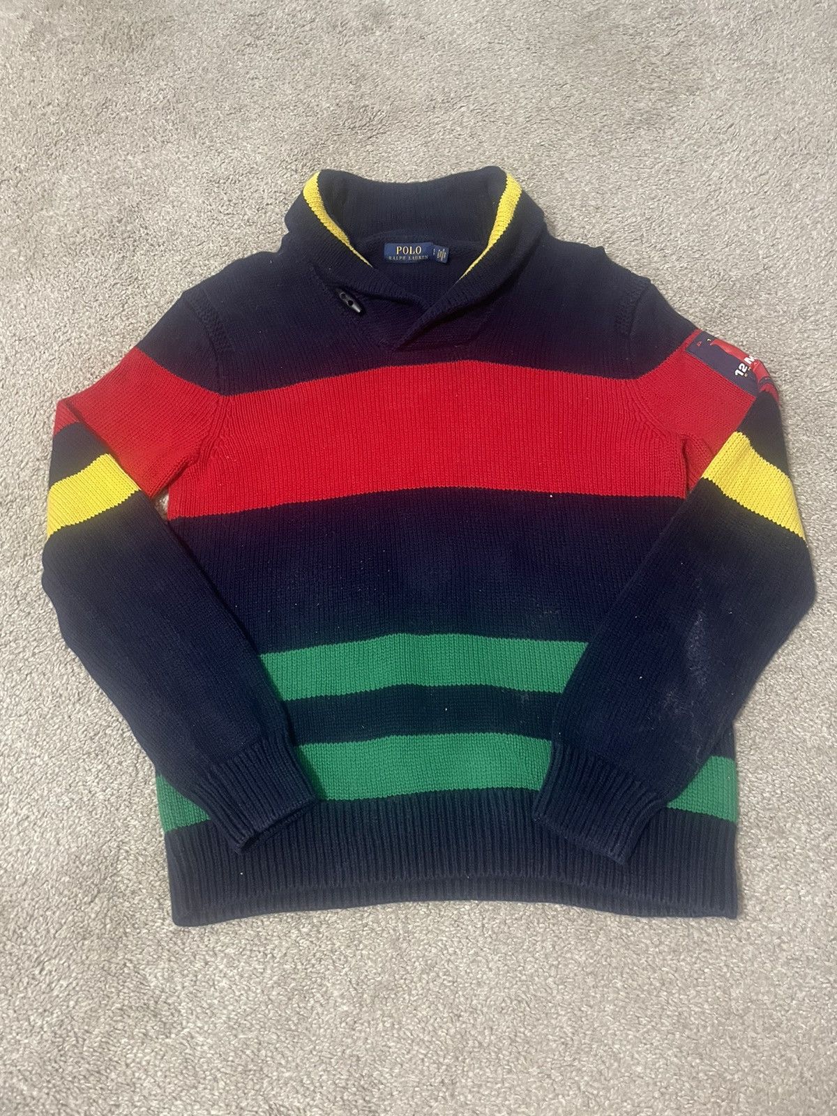 Polo Ralph Lauren × U.S. Polo Assn. Polo Ralph Lauren 12 M Yacht Sweater Multi Color Striped Size US S / EU 44-46 / 1 - 2 Thumbnail