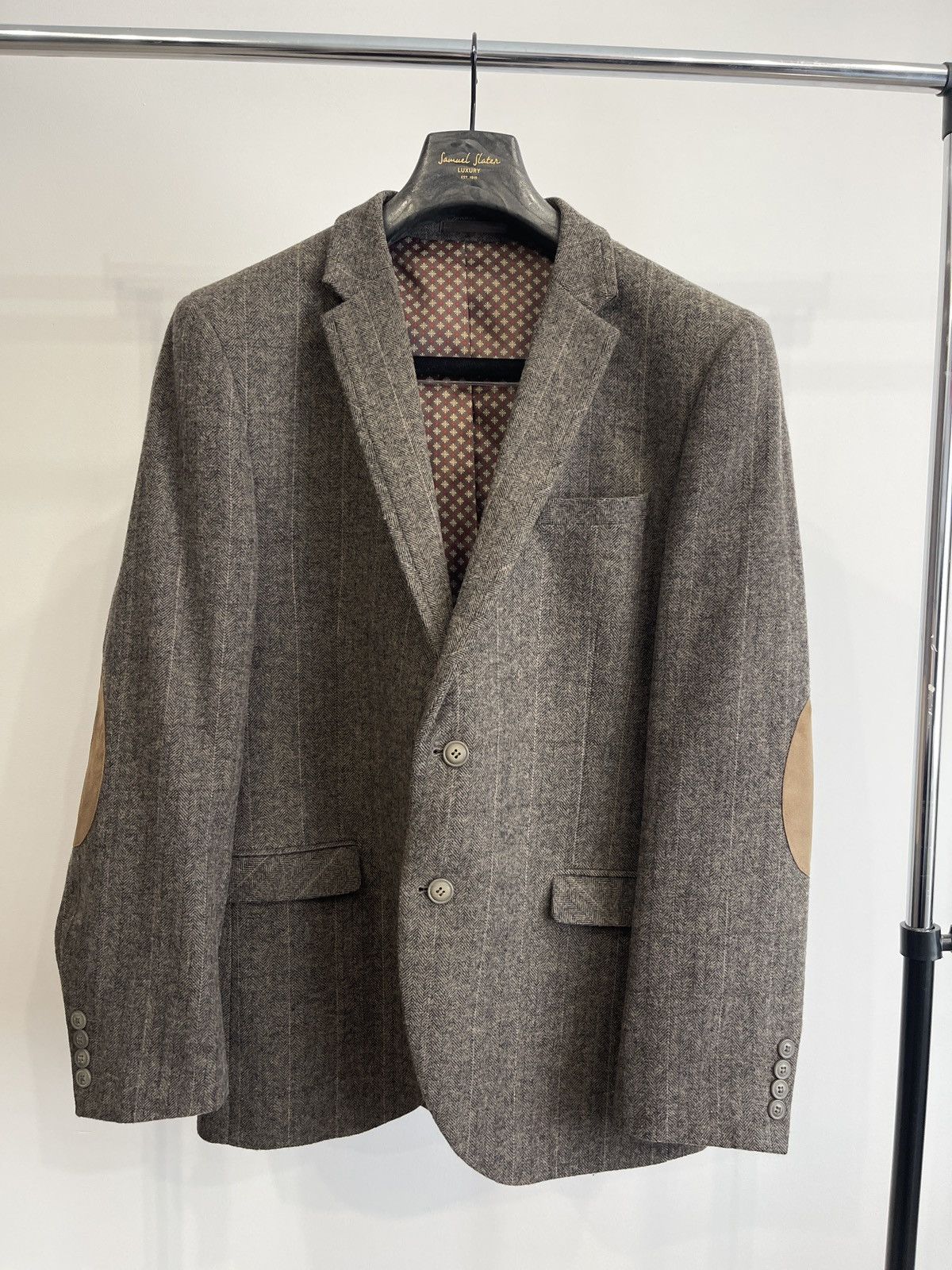 NEXT Vintage blazer classic jacket sport coat herringbone pattern Size 44R - 2 Thumbnail