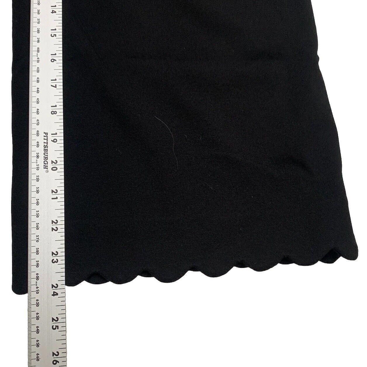 Club Monaco Club Monaco Wide Leg Scallop Hem Pants 8 Black Size 30" / US 8 / IT 44 - 4 Thumbnail