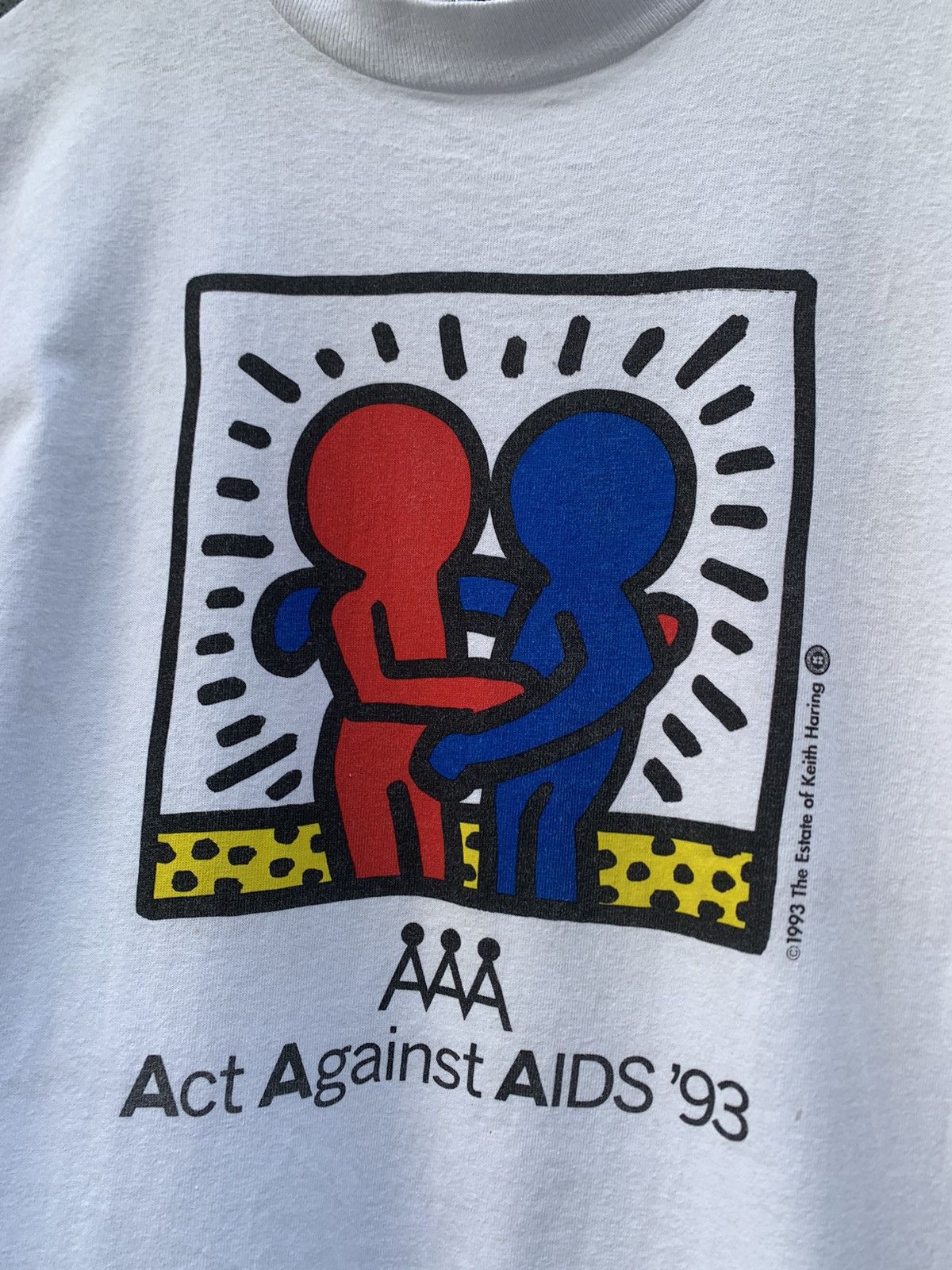Vintage Vintage 1993 KERITH HARING ACT AGAINST AIDS Tshirt Size US M / EU 48-50 / 2 - 5 Thumbnail