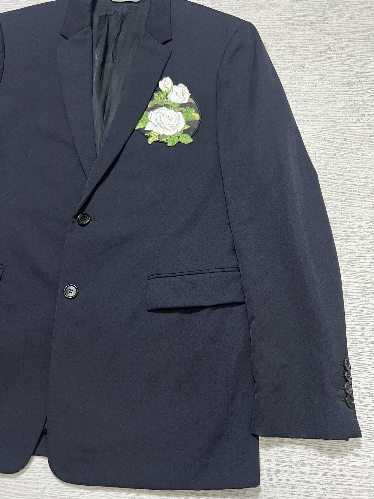 Dior Dior Homme - S/S16 Floral Embroidered Rose Patch Wool Blazer Size 50S - 9 Thumbnail