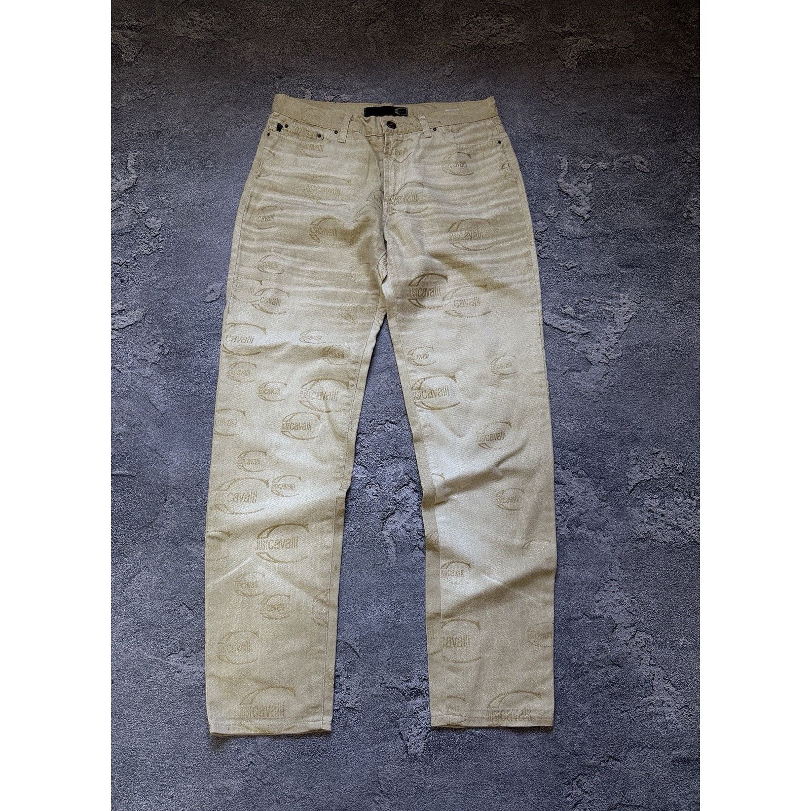 Just Cavalli Vintage Just Cavalli Monogram Mens Gold Jeans Pants Size 28 Size US 28 / EU 44 - 1 Thumbnail