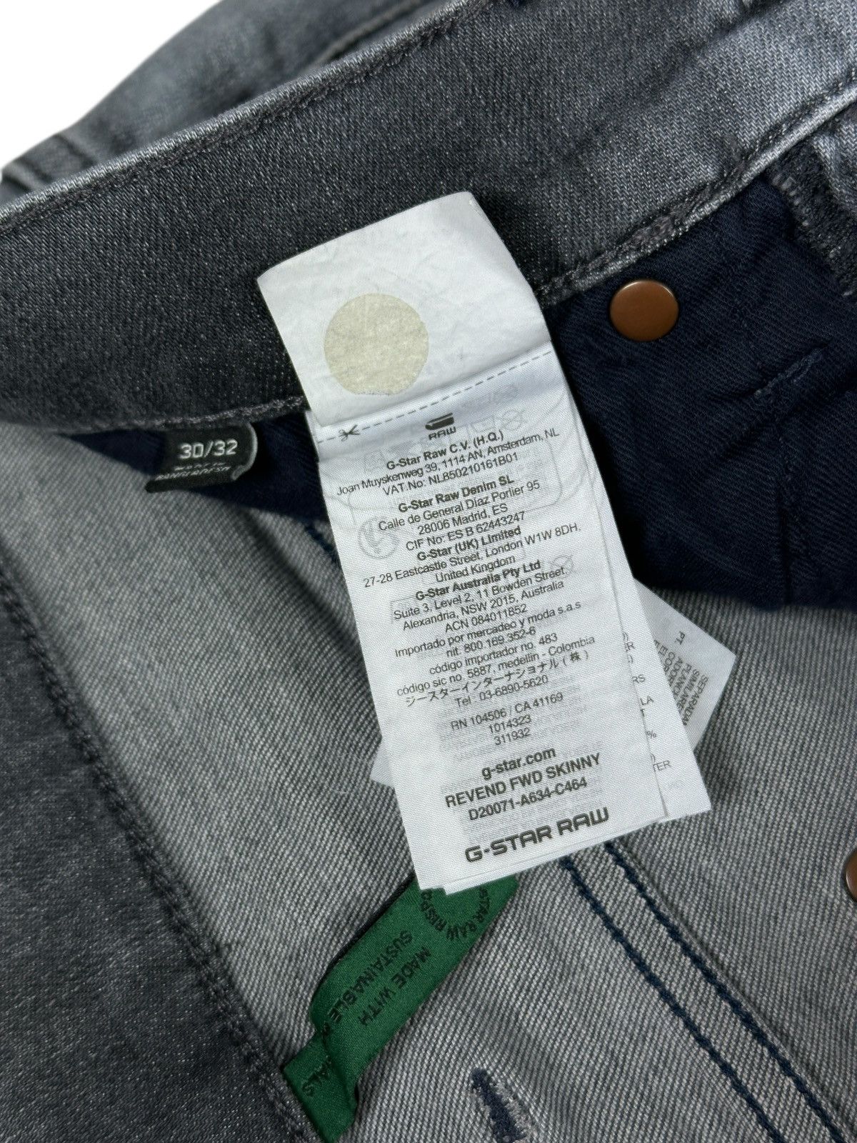 G-Star G-Star Raw Revend FWD Skinny Stretch Denim Jeans W30 L32 Size US 30 / EU 46 - 11 Thumbnail