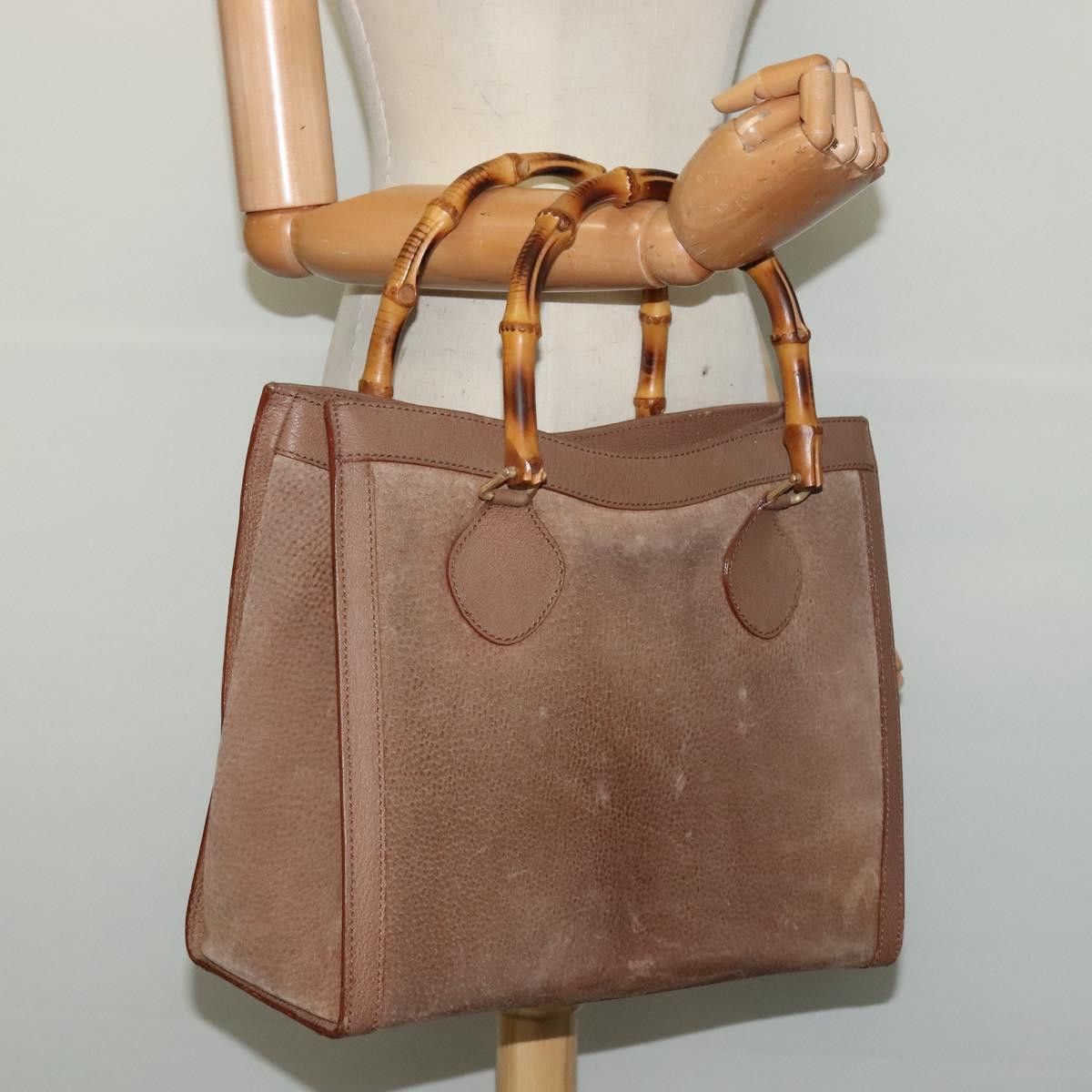 Gucci GUCCI Bamboo Hand Bag Suede Beige Gold 000 2853 0260 0 Size ONE SIZE - 21 Thumbnail