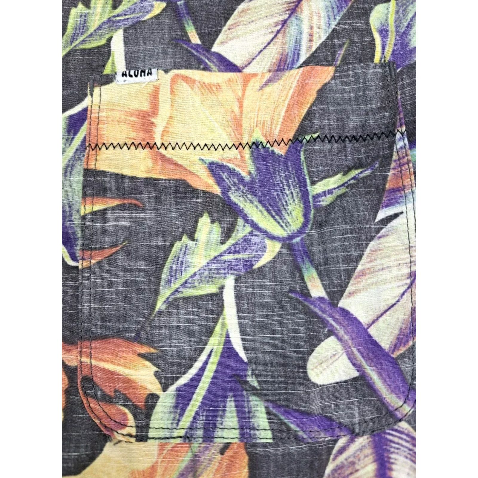 Hurley Hurley Mens Short Sleeve Button-Up Shirt Large Floral Hawaiian Classic Fit Pockets Multicolor Cotton Woven Size US L / EU 52-54 / 3 - 7 Thumbnail