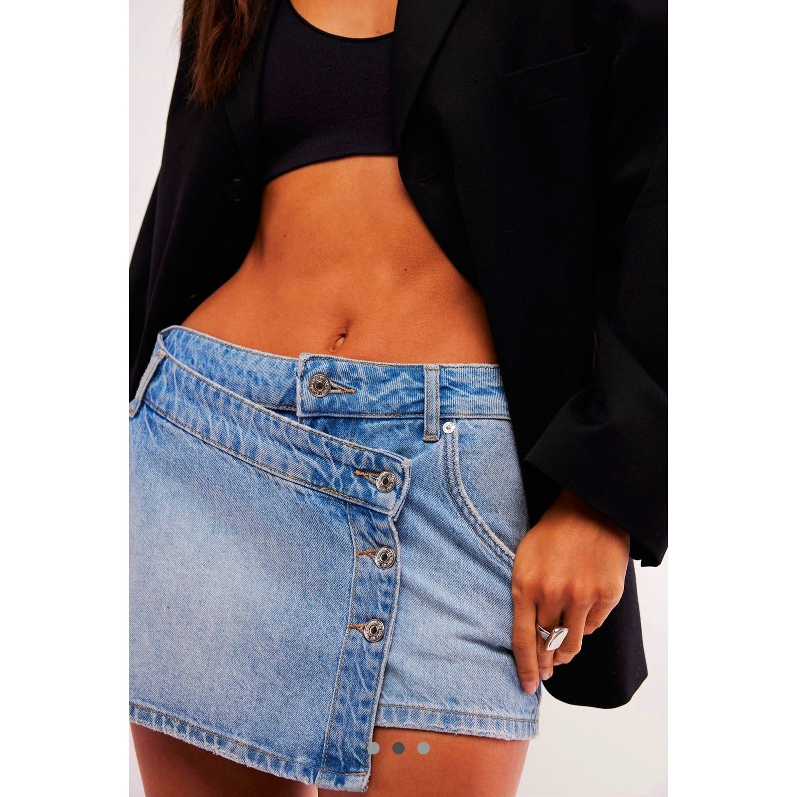 Free People Free People We The Free Wynne Denim Skirt Light Indigo 32 Size 32" / US 10 / IT 46 - 2 Thumbnail