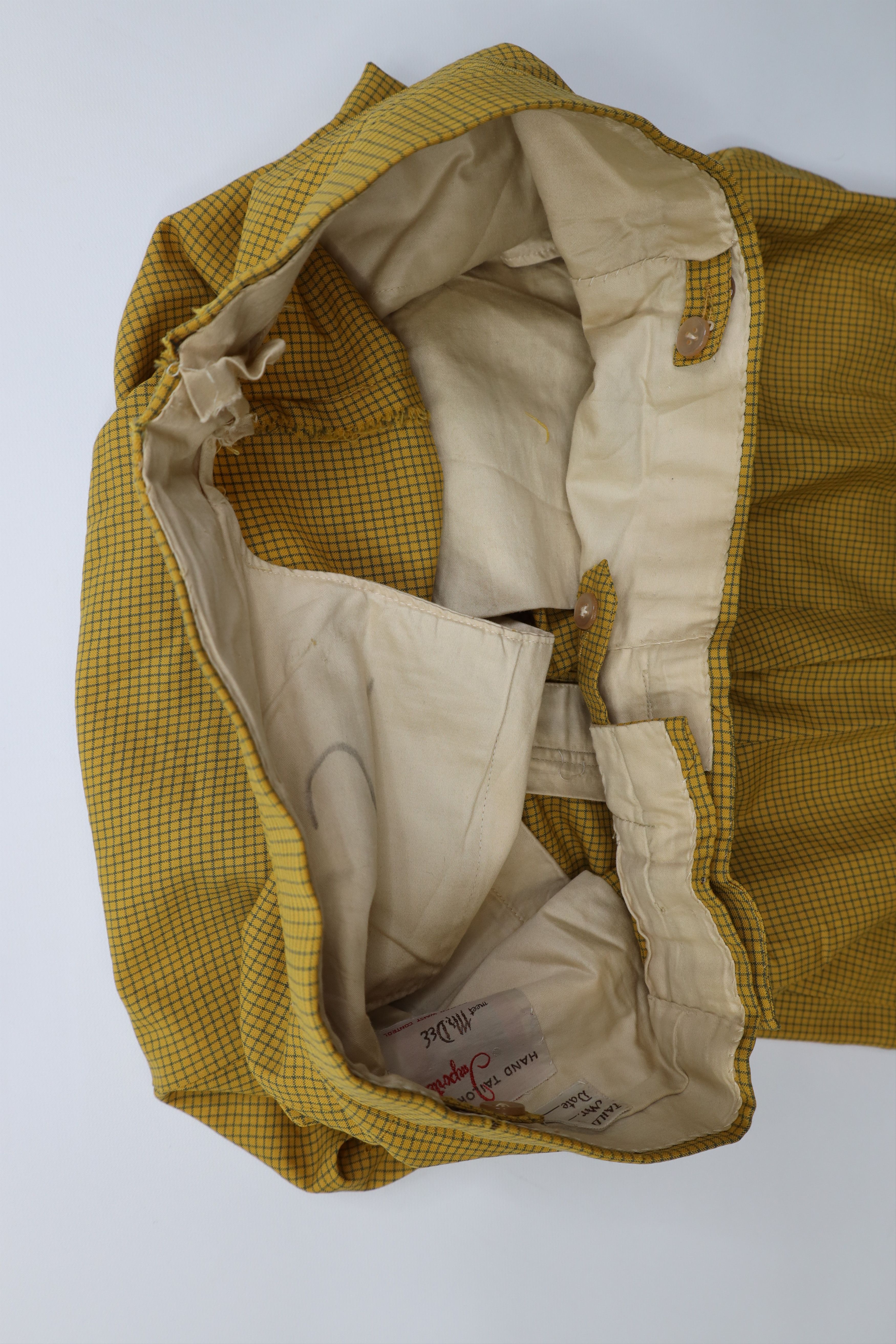 Vintage Vintage 50s Streetwear Wool Chino Pants Yellow Plaid USA Size US 34 / EU 50 - 11 Thumbnail