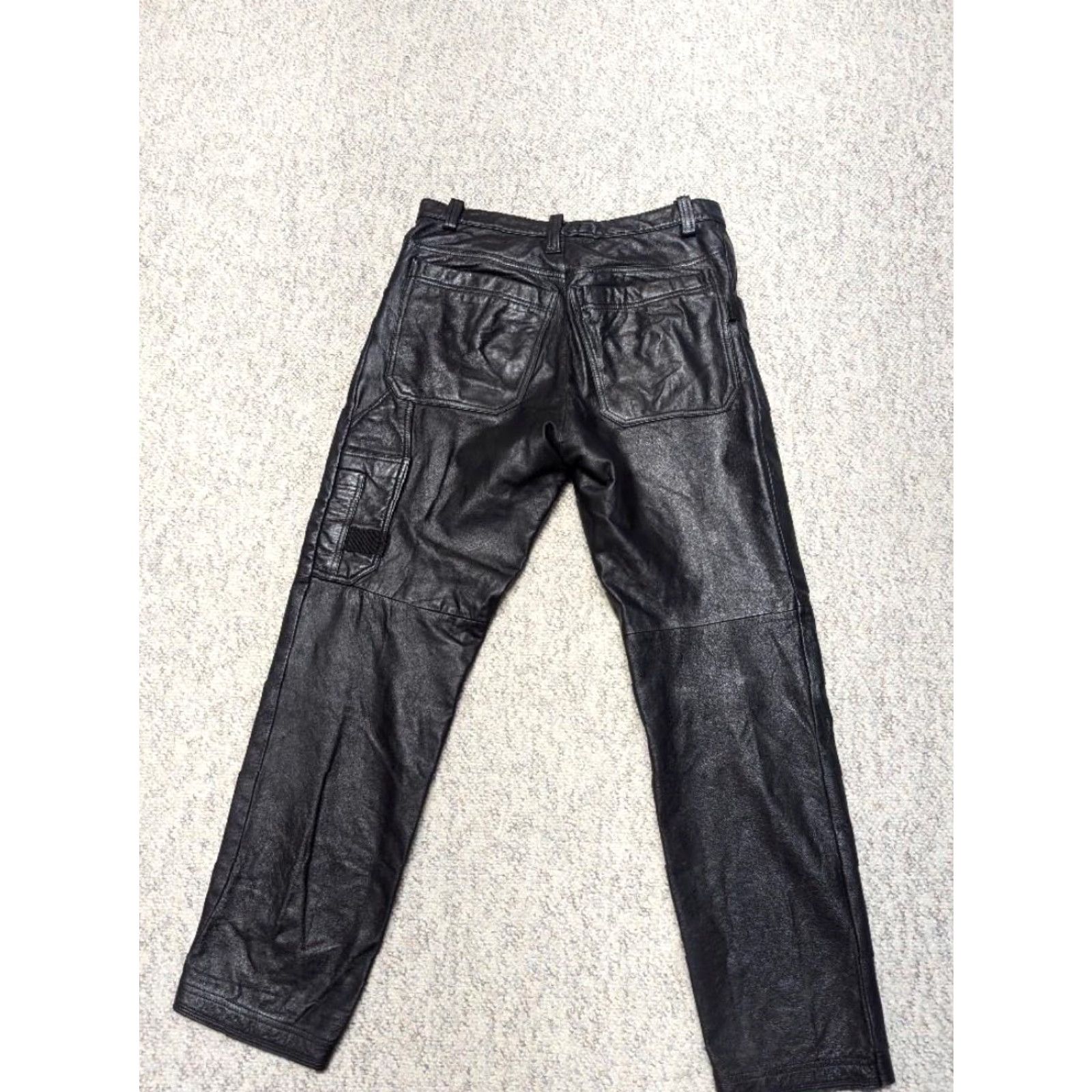 Vintage VINTAGE Wilsons Leather Pants 36x32 Black 1990s Y2K Cargo Jeans Motorcycle Relaxed Straight Mens Pants Leather Cargo Pocket Jeans Size US 36 / EU 52 - 6 Thumbnail