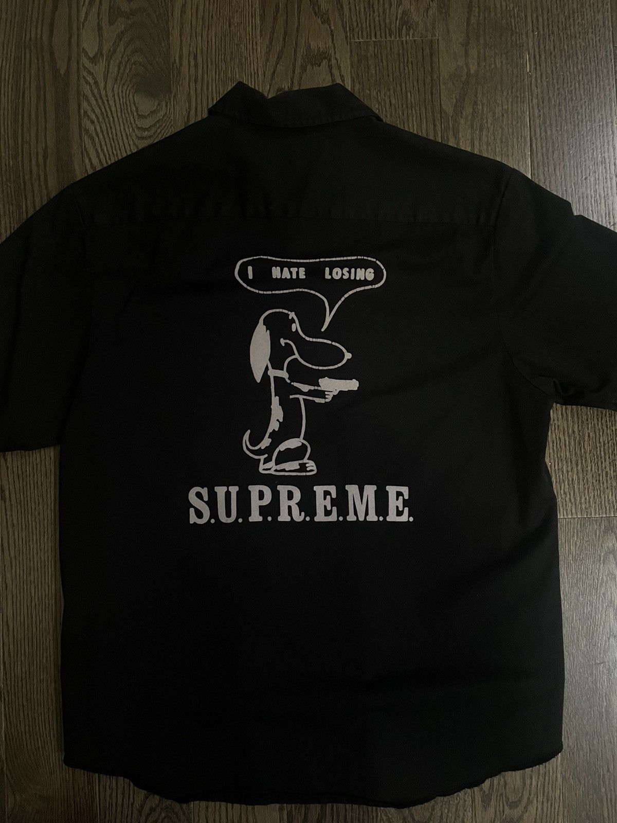 image of Supreme Dog S/s Work Shirt in Black, Men's (Size Large)