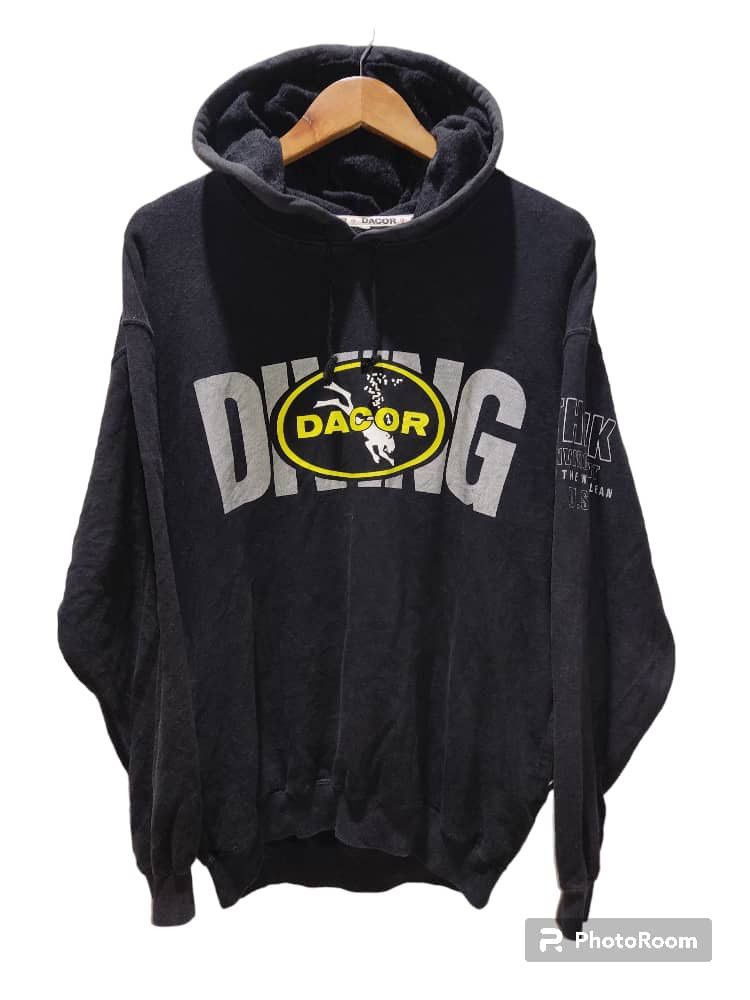 image of Surf Style Vintage Dacor Scuba Diving Hoodie in Black, Men's (Size Medium)