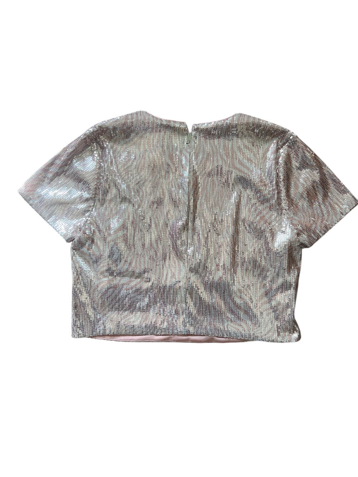 Michael Kors Michael Kors Sequined Zebra-Print Cropped Top | Large NWT Size L / US 10 / IT 46 - 2 Thumbnail