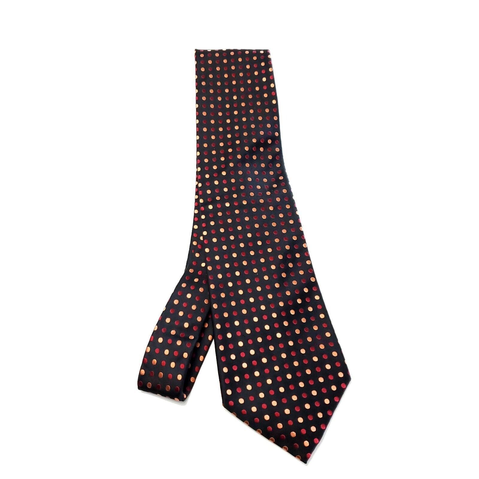 Croft & Barrow Croft & Barrow Black Brown Red Silk Tie Woven Polka Dots Size ONE SIZE - 6 Thumbnail