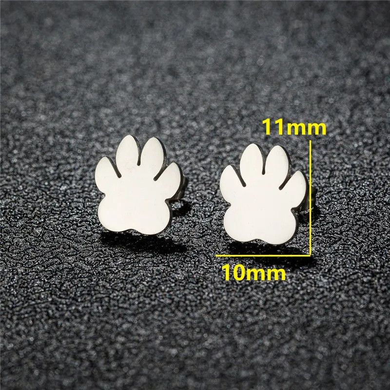 Jewelry Bear Paw Mini Stud Earrings Charm Earring Gift Size ONE SIZE - 2 Thumbnail
