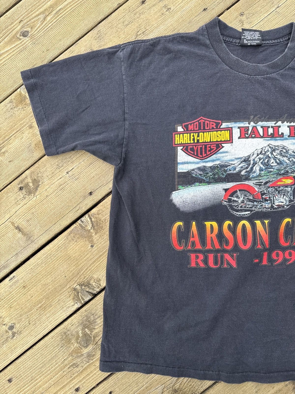 Harley Davidson Vintage 1992 Harley Davidson Carson City Fall Run T Shirt XL Size US XL / EU 56 / 4 - 3 Thumbnail