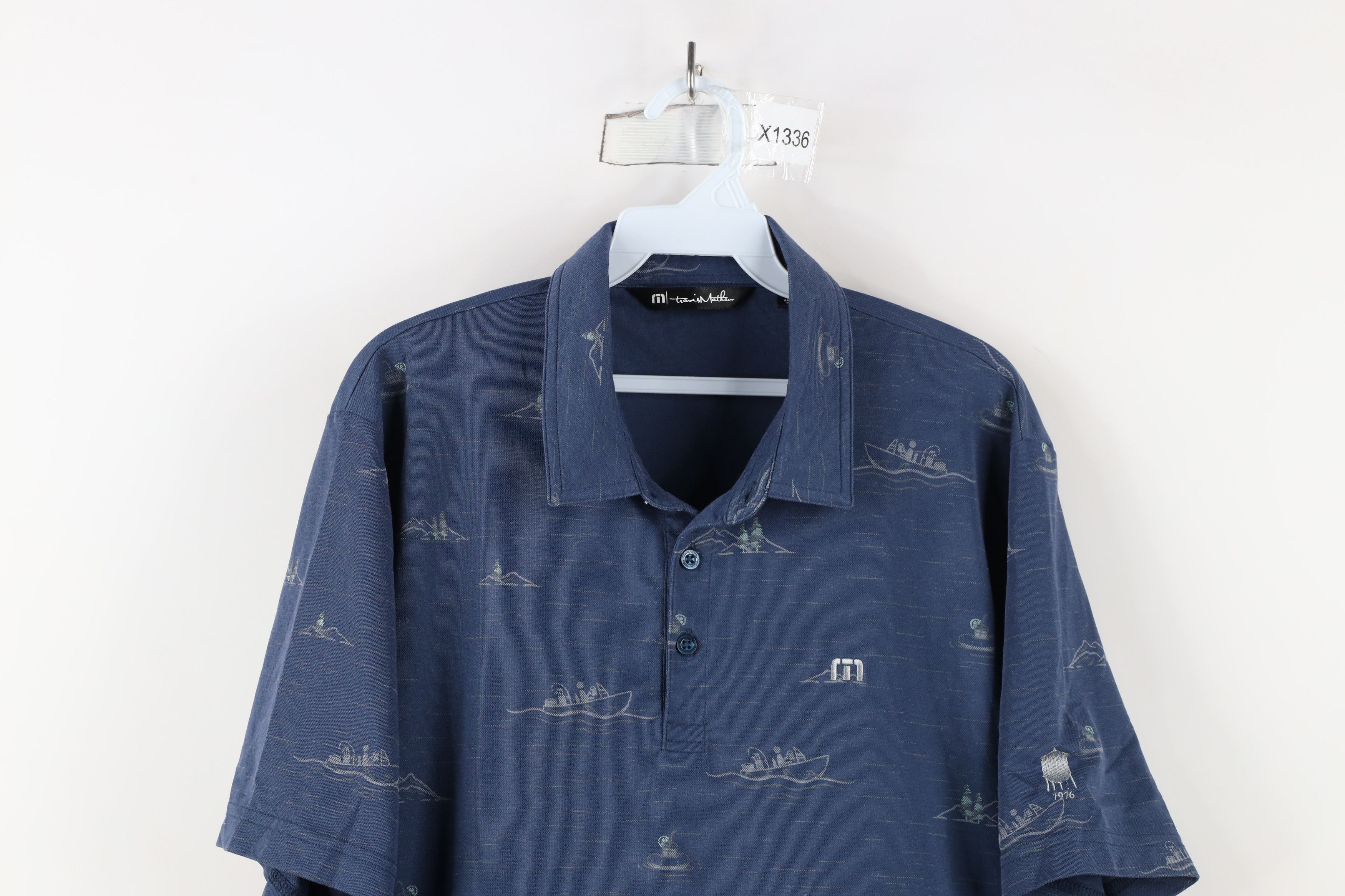 TravisMathew × Vintage Travis Mathew Boat Mountain All Over Print Knit Golf Polo Size US XL / EU 56 / 4 - 2 Thumbnail