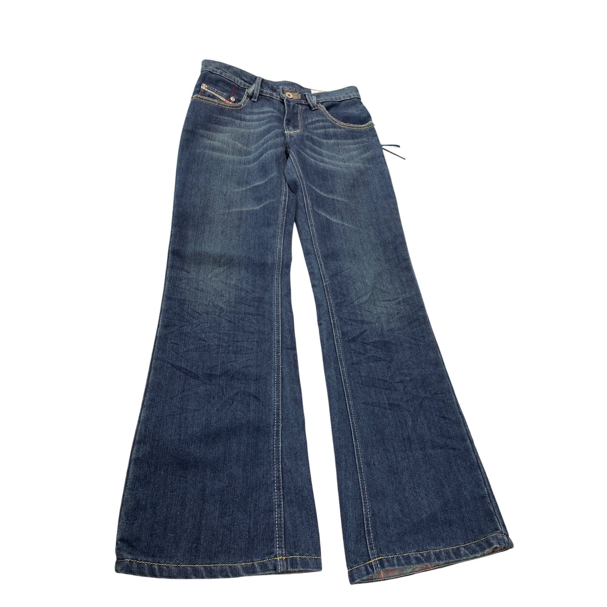 Diesel Diesel Cayre Womans Y2K Blue Wide Leg Stretch Jeans Size 28/ Size 28" / US 6 / IT 42 - 1 Thumbnail