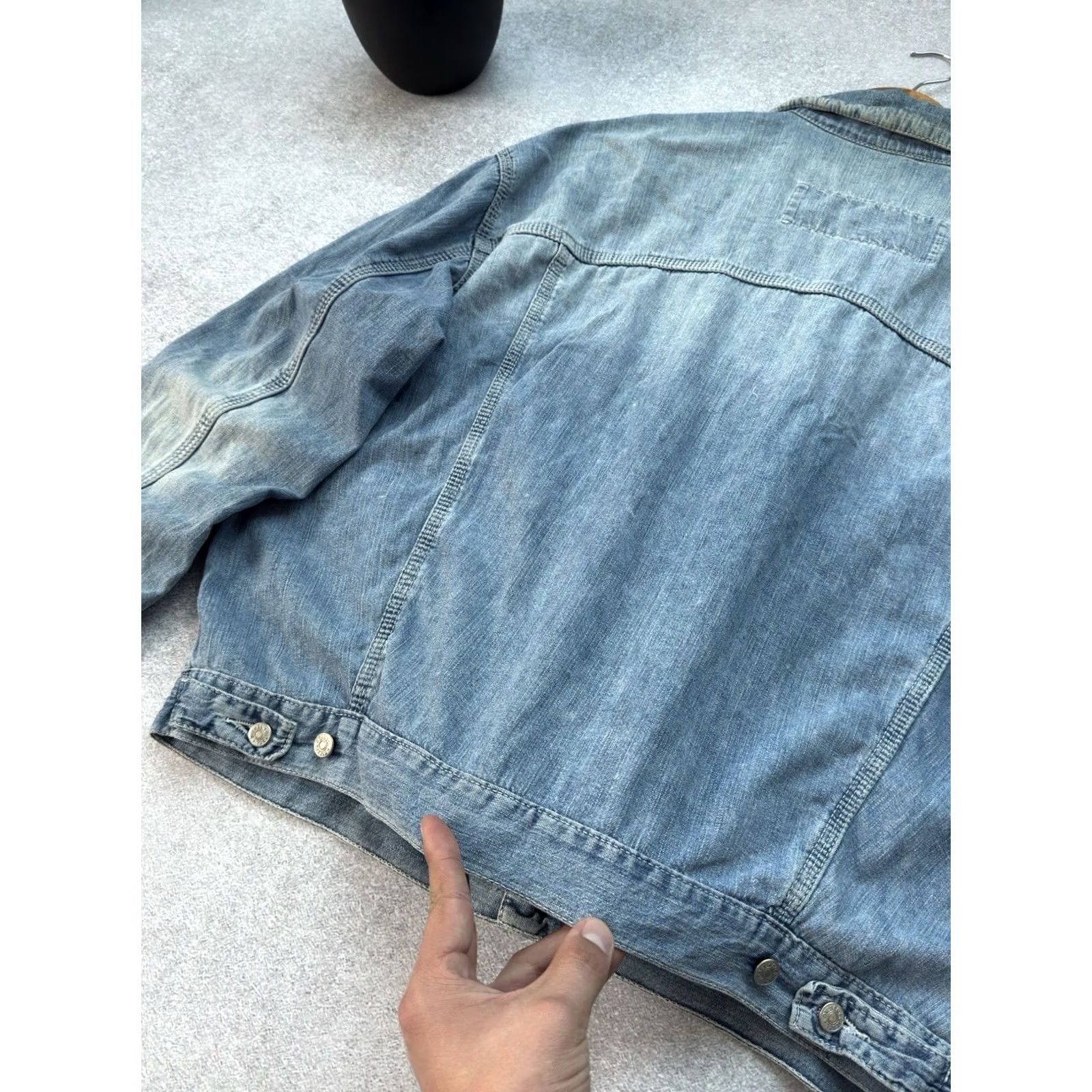 Diesel VINTAGE Diesel Jacket Shirt 90s Logo Embroidered Button Up Light Cotton Denim Men L Blue Casual Military Workwear) Size US 33 - 7 Thumbnail